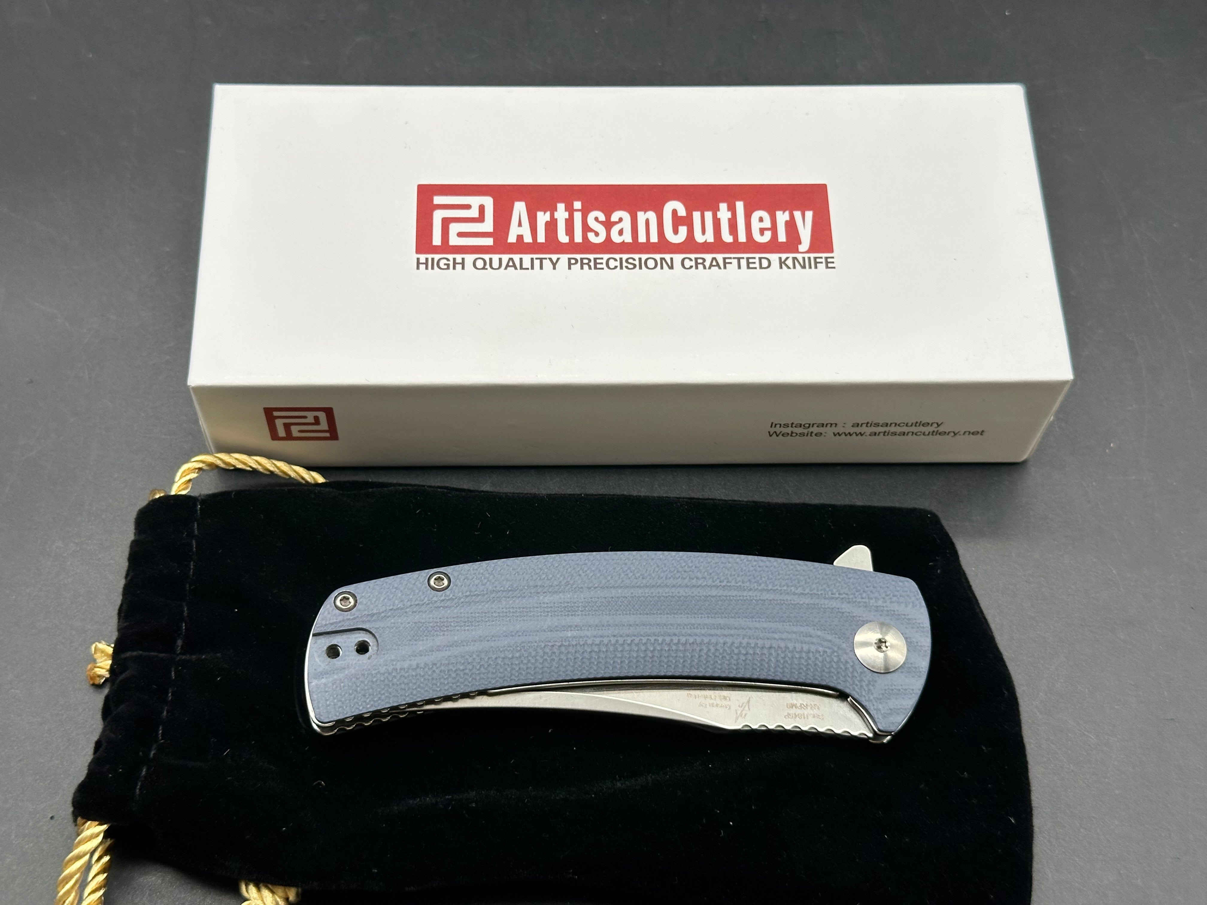 Artisan Cutlery Arroyo Liner Lock Knife Gray G-10 (3.4" Satin)
