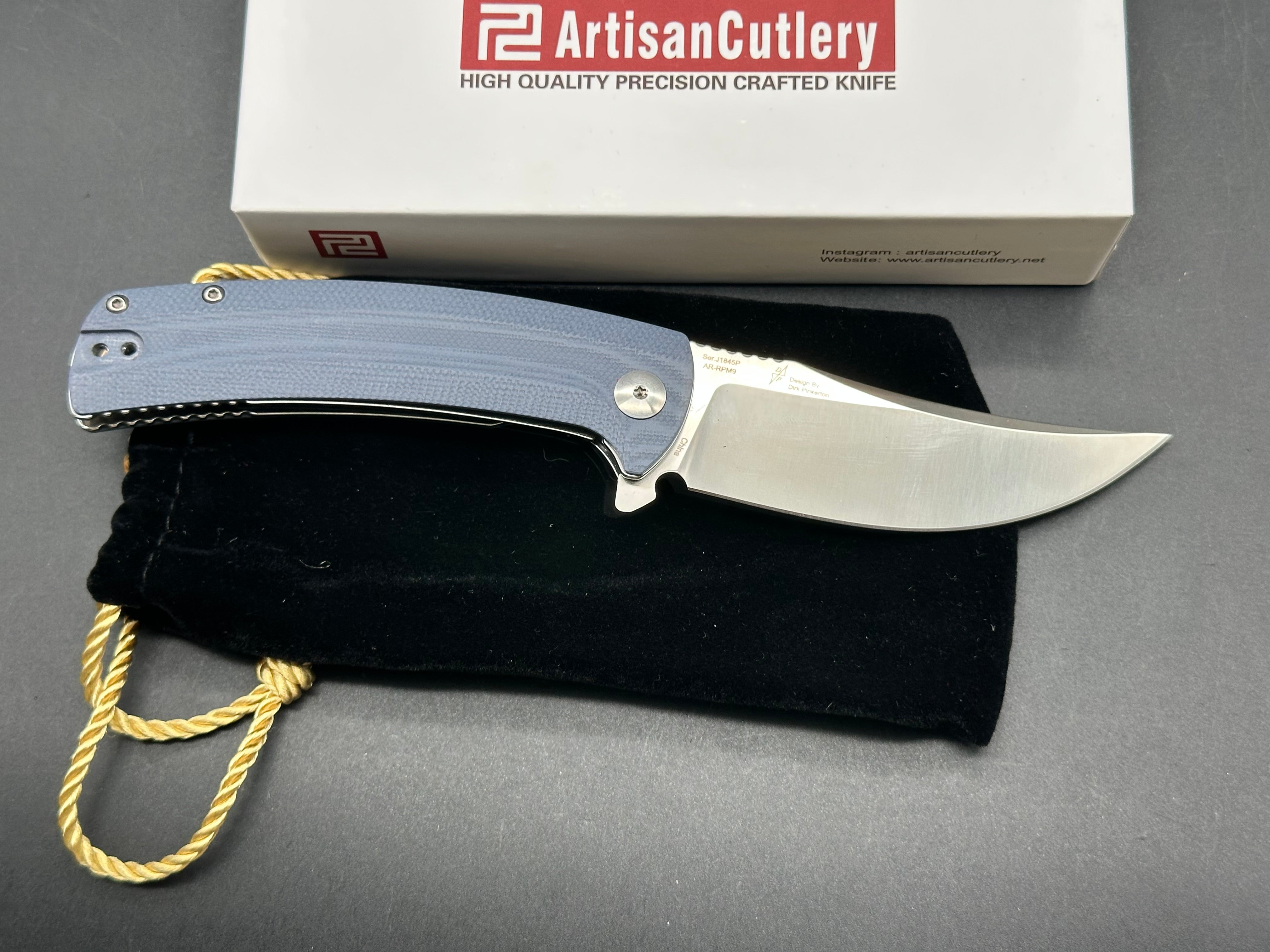 Artisan Cutlery Arroyo Liner Lock Knife Gray G-10 (3.4" Satin)