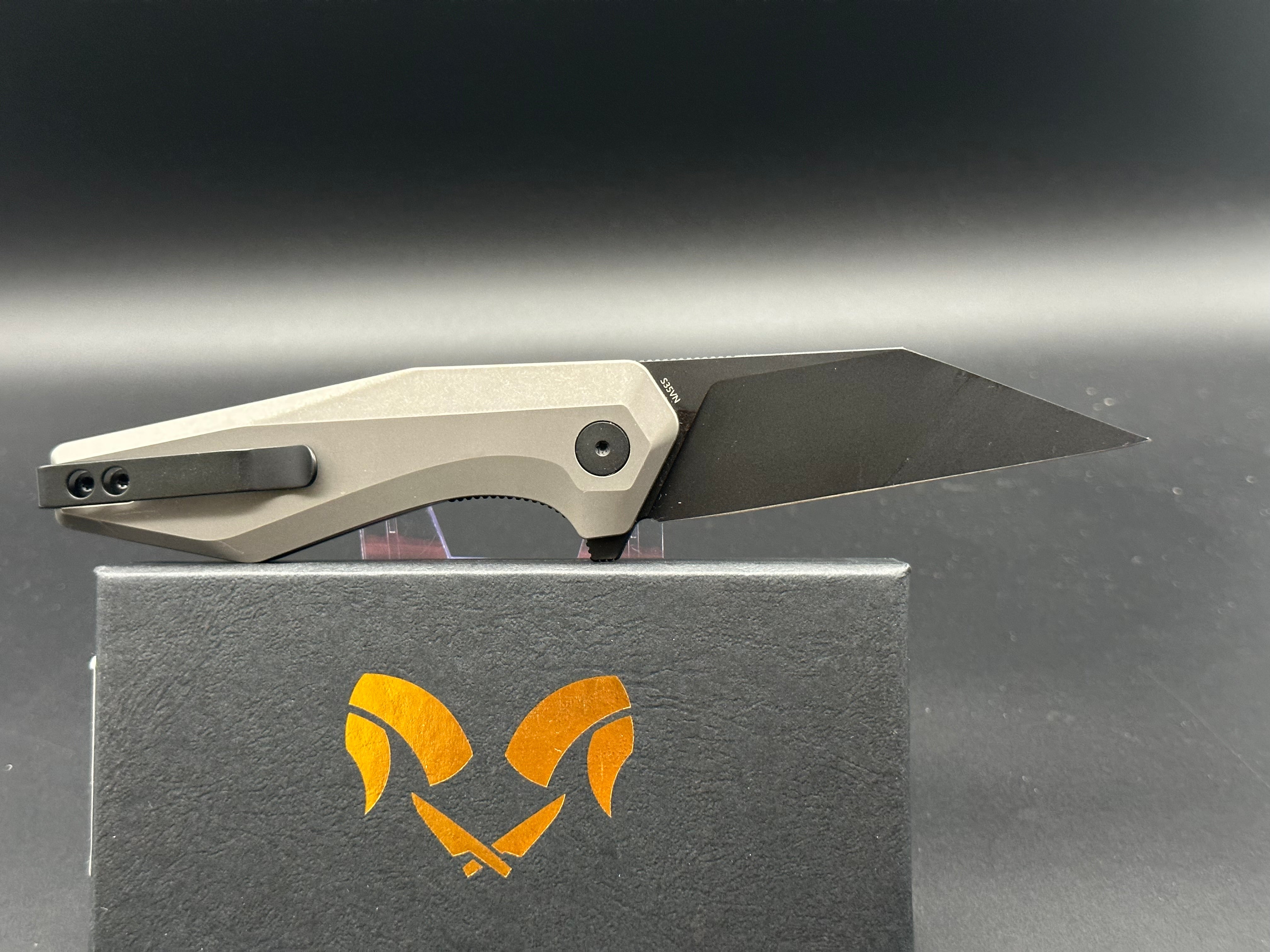 Damned Designs Fenrir/Stonewash Ti/Reverse Tanto/Black CPM-S35VN