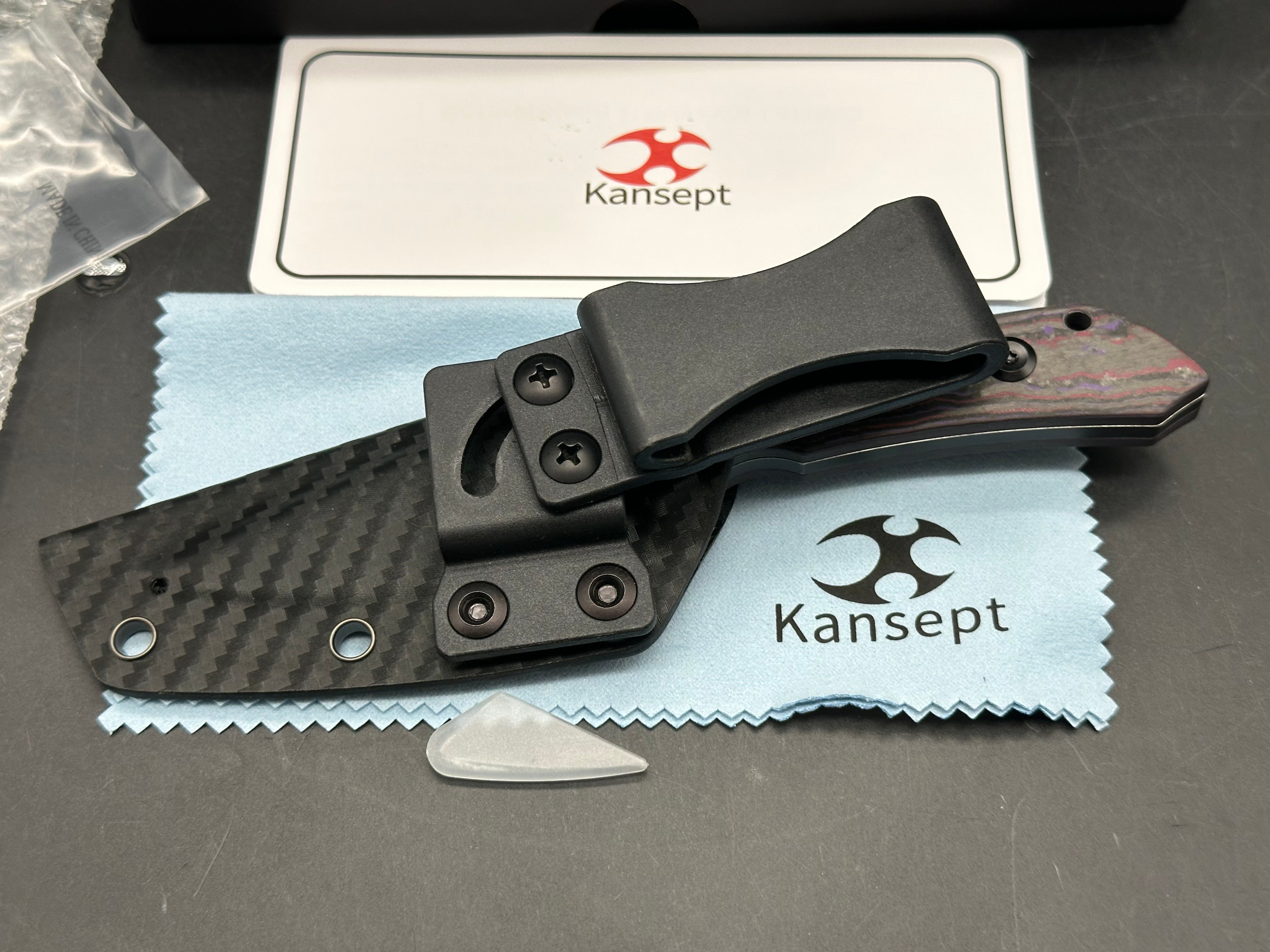 KANSEPT FENRIR EXCLUSIVE FIXED BLADE PURPLE HAZE FATCARBON HANDLE 2.87" CPM S35VN BLADE