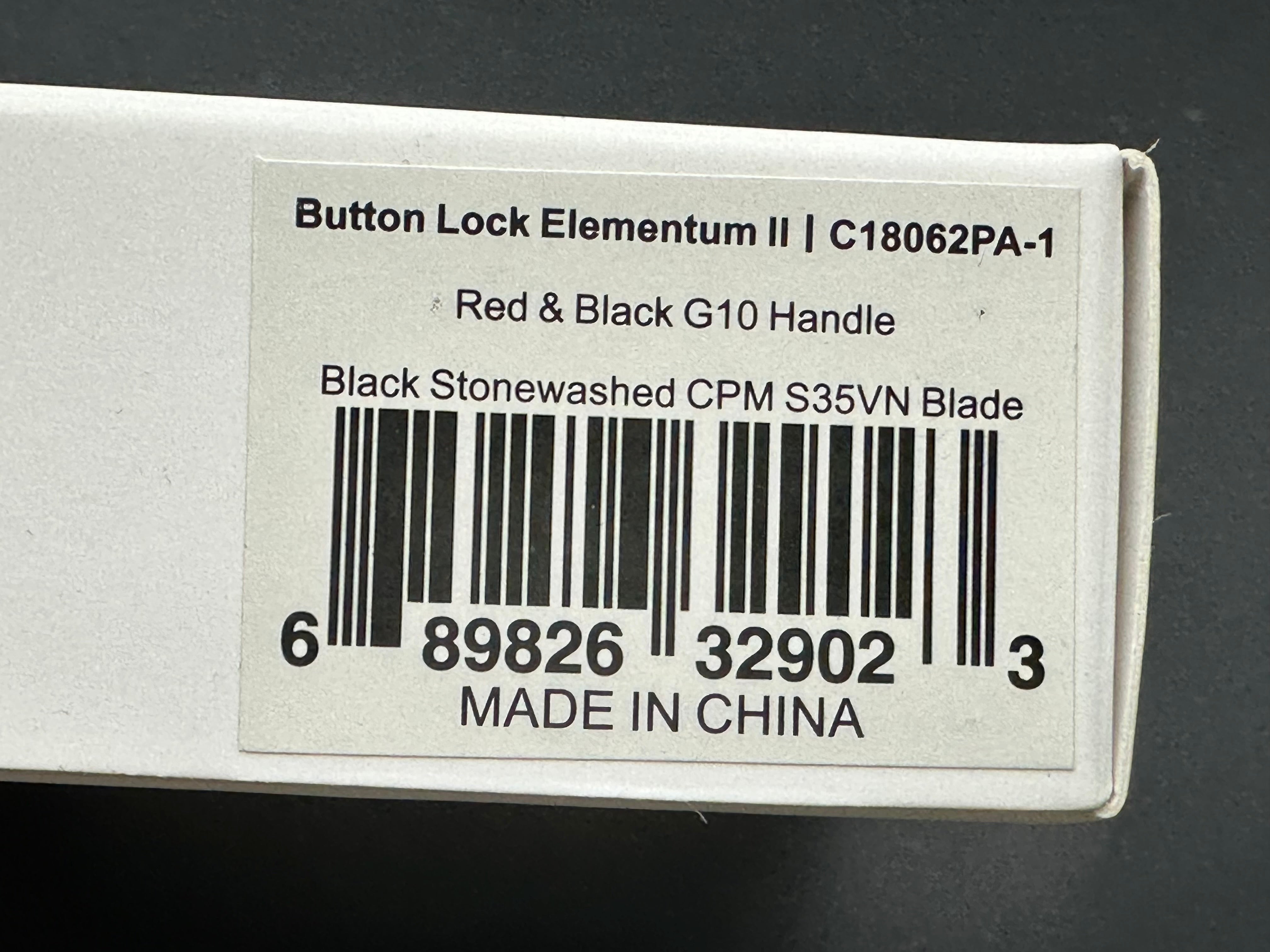 CIVIVI Button Lock Elementum II Red/Black G10 S35VN -Knife Center Exclusive