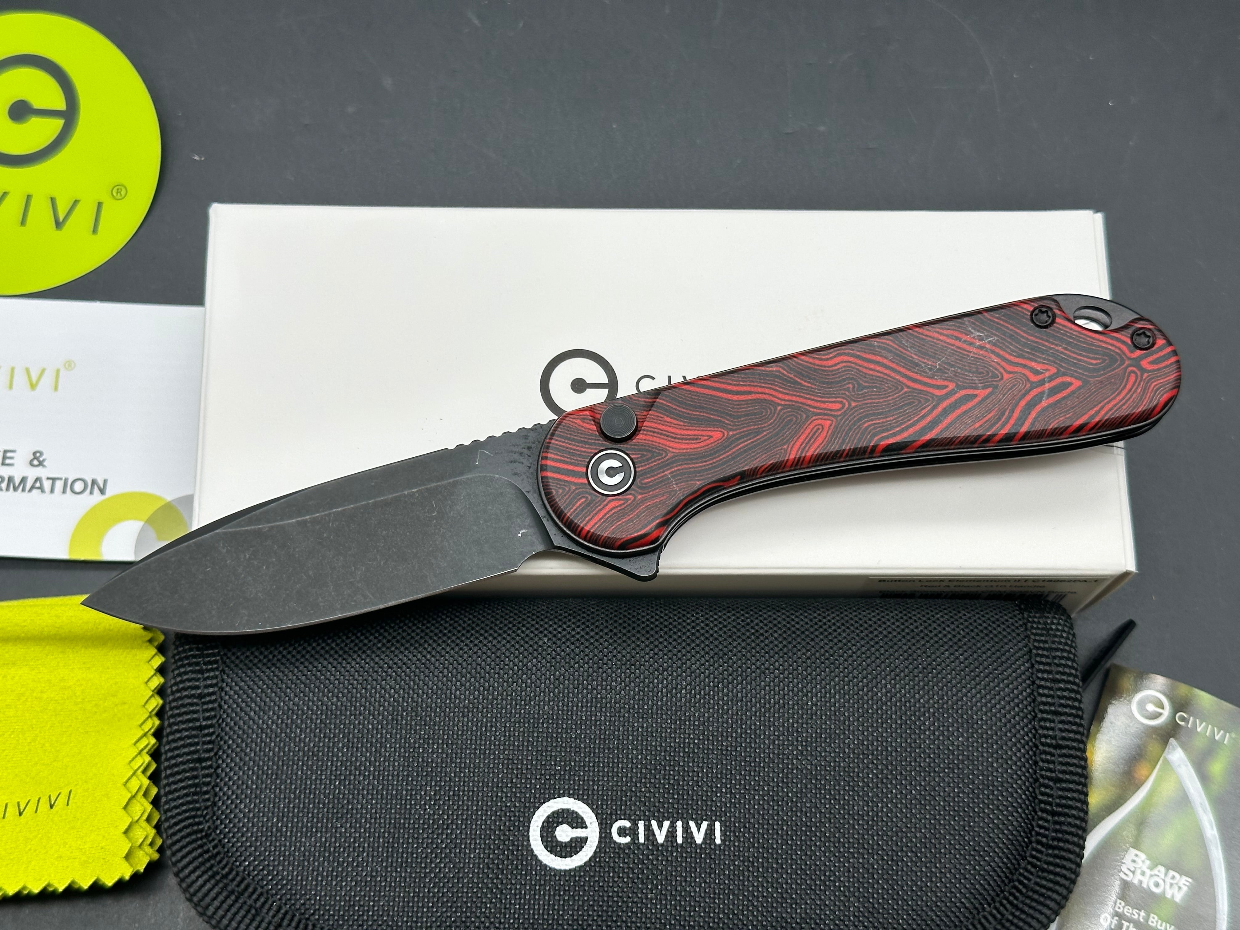 CIVIVI Button Lock Elementum II Red/Black G10 S35VN -Knife Center Exclusive