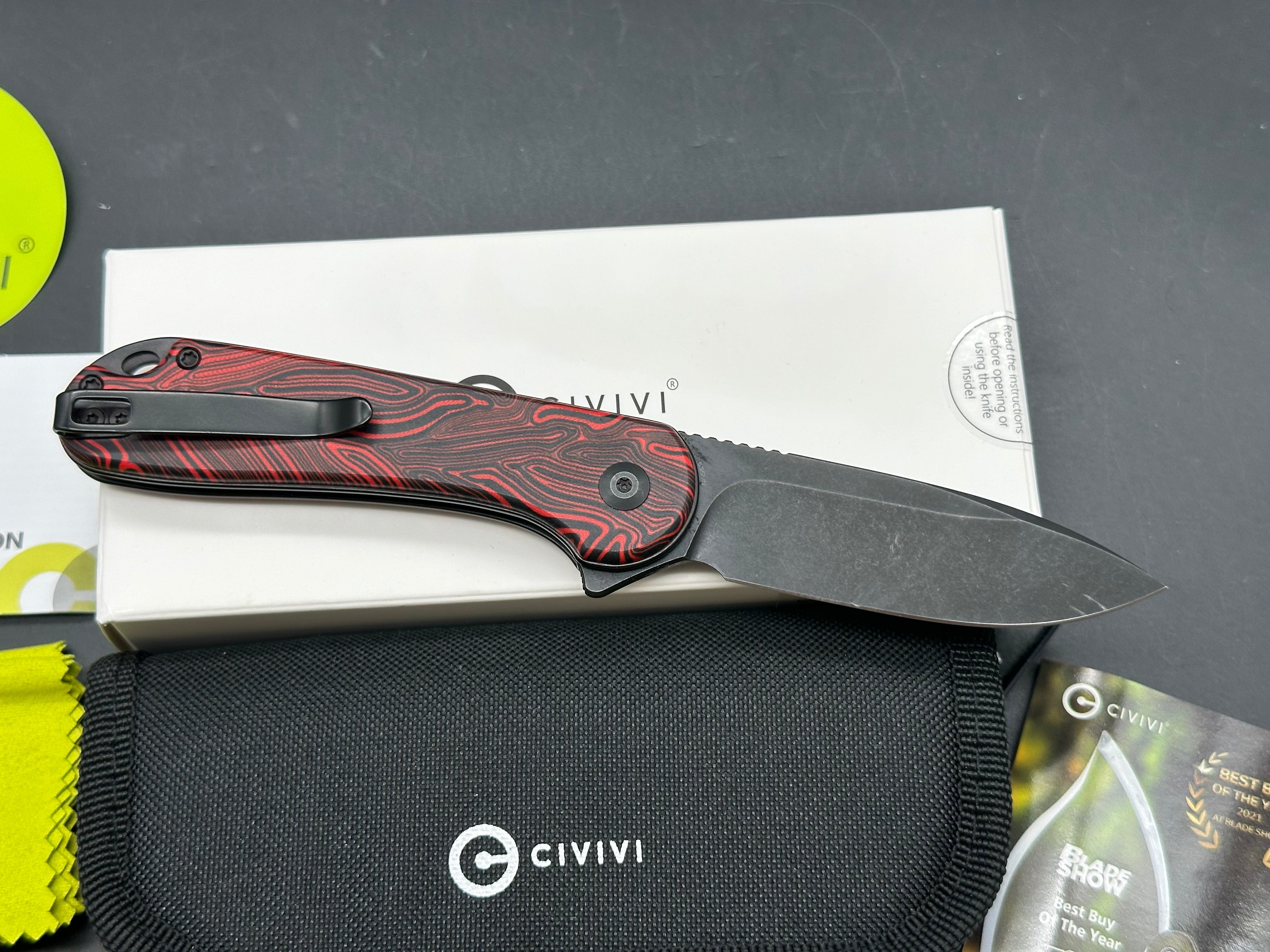 CIVIVI Button Lock Elementum II Red/Black G10 S35VN -Knife Center Exclusive
