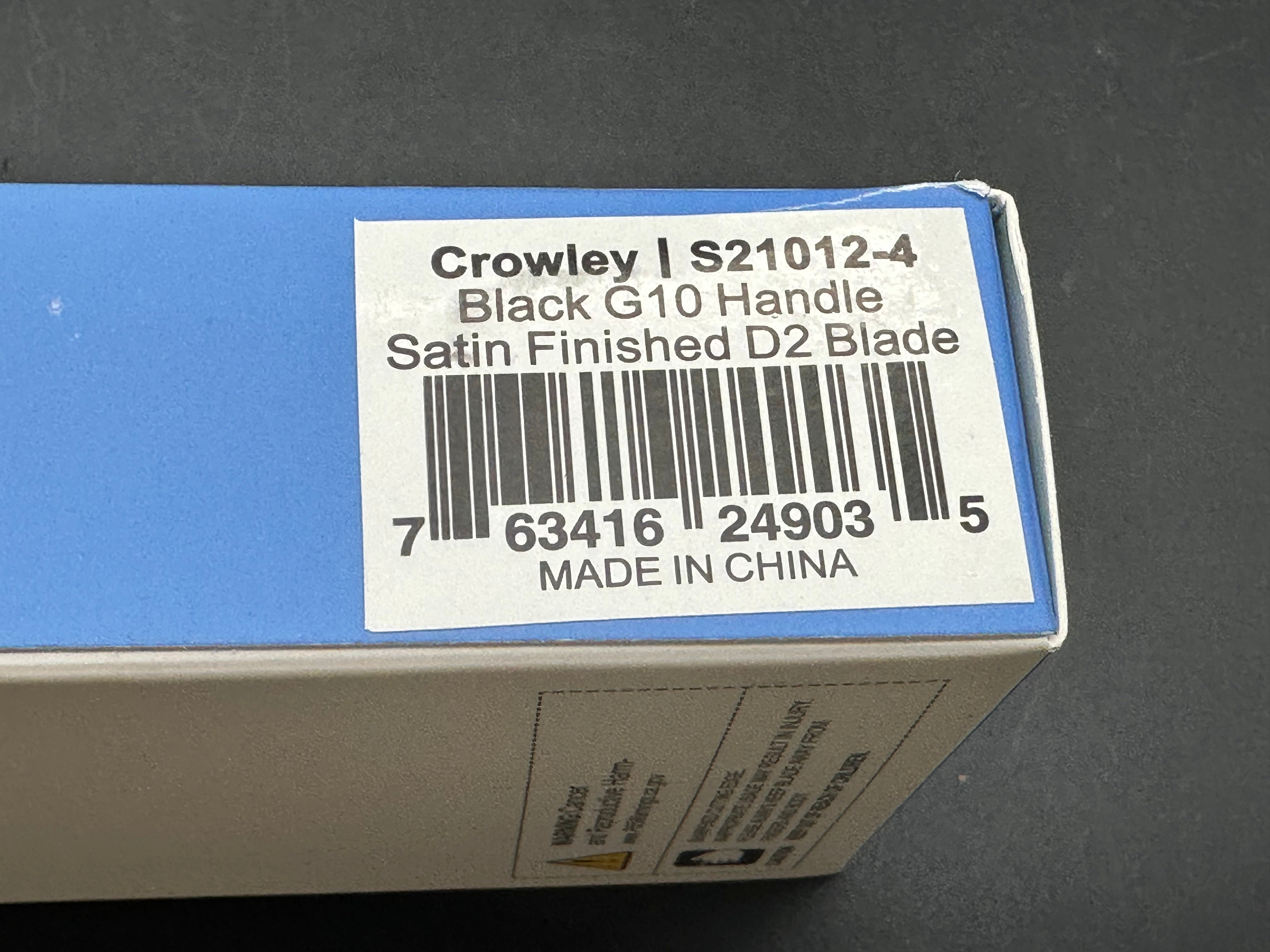 SENCUT Crowley Button Lock Knife Black G-10 (3.48" Satin)D2 blade