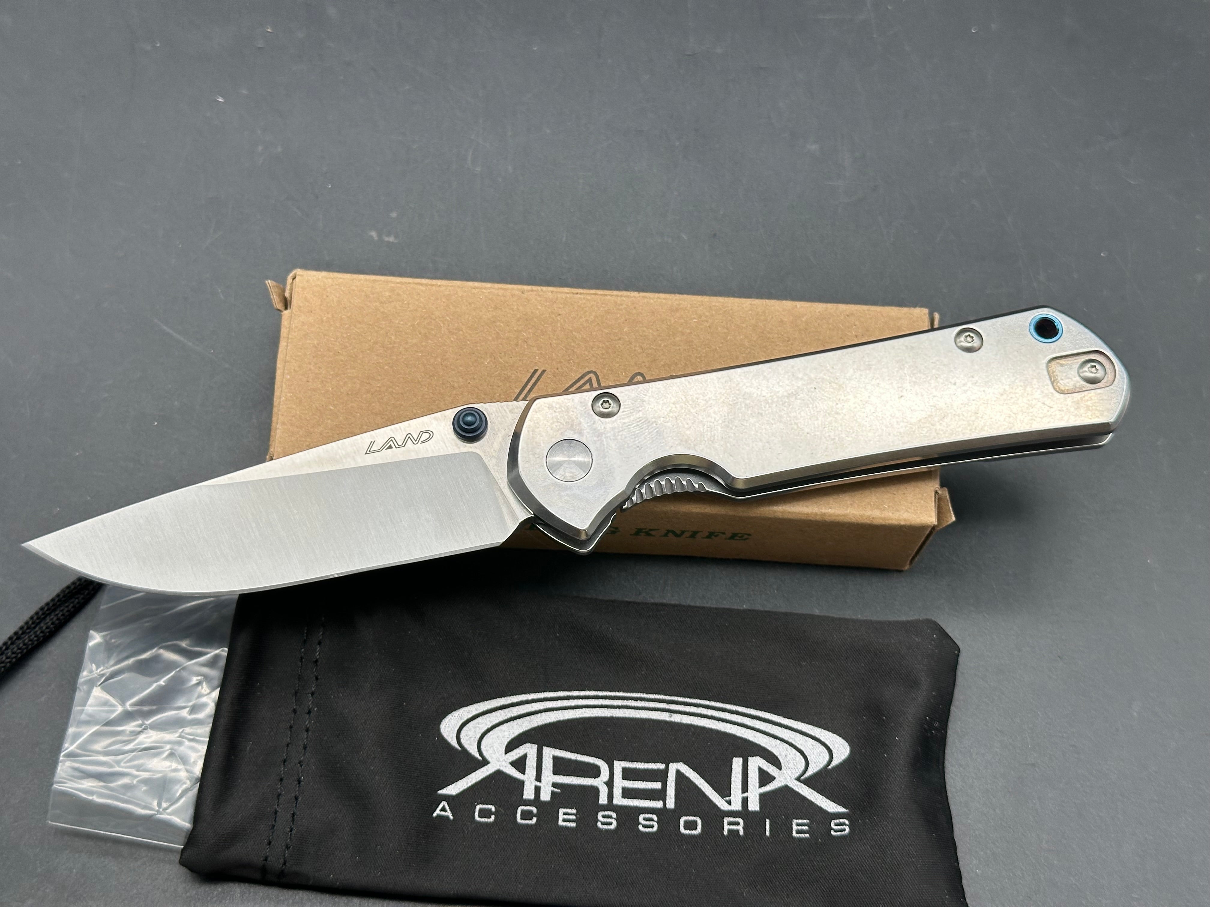 LAND 912 Frame Lock Knife 12C27 Sandvik Blade Bearing Pivot