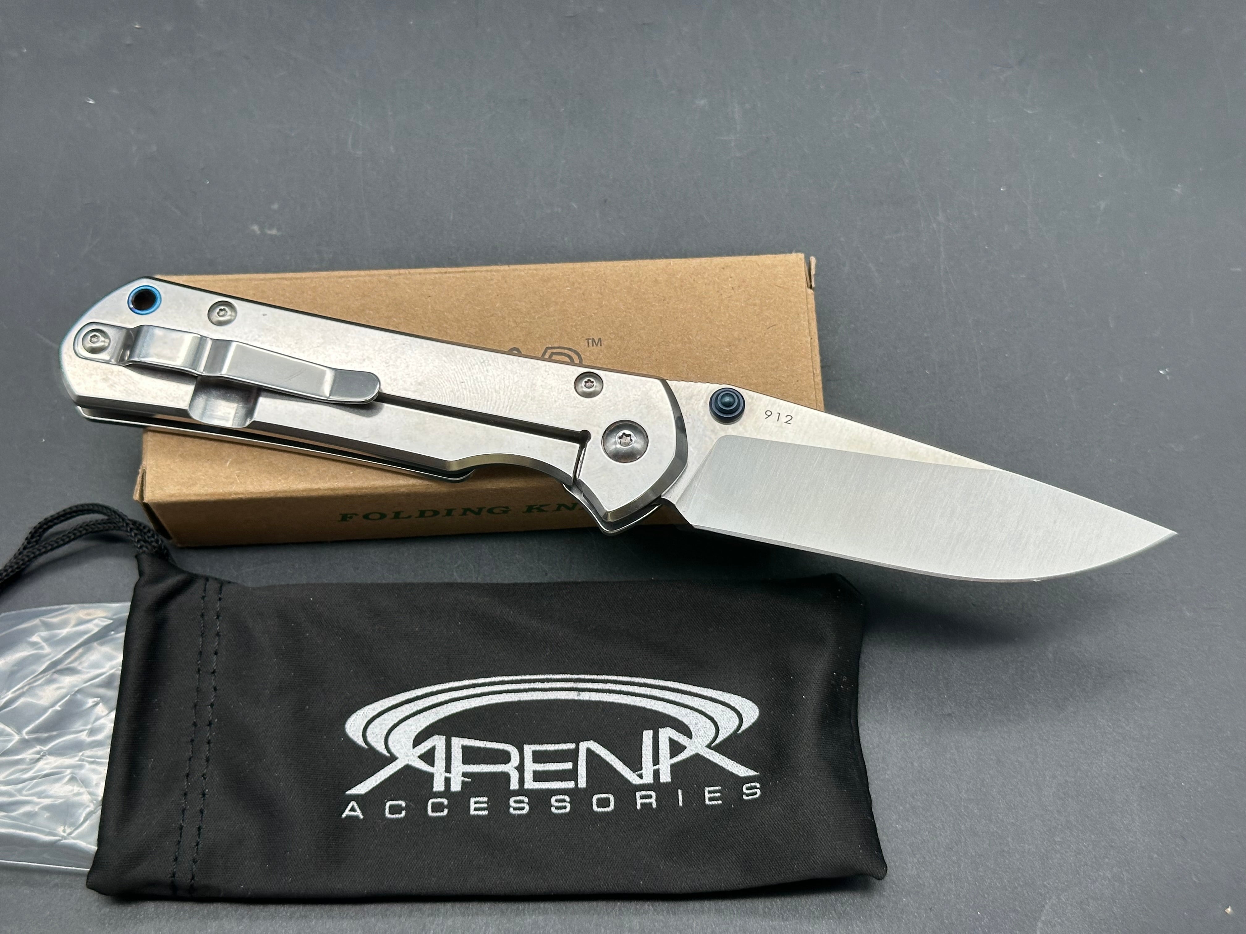 LAND 912 Frame Lock Knife 12C27 Sandvik Blade Bearing Pivot