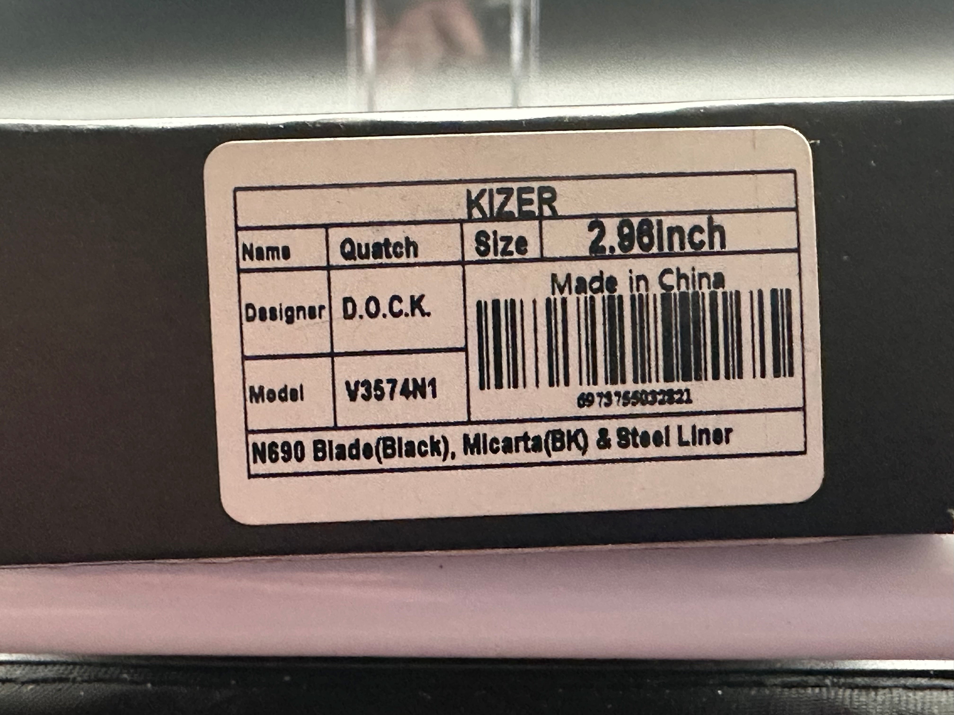 KIZER QUATCH FOLDING KNIFE BLACK MICARTA HANDLE