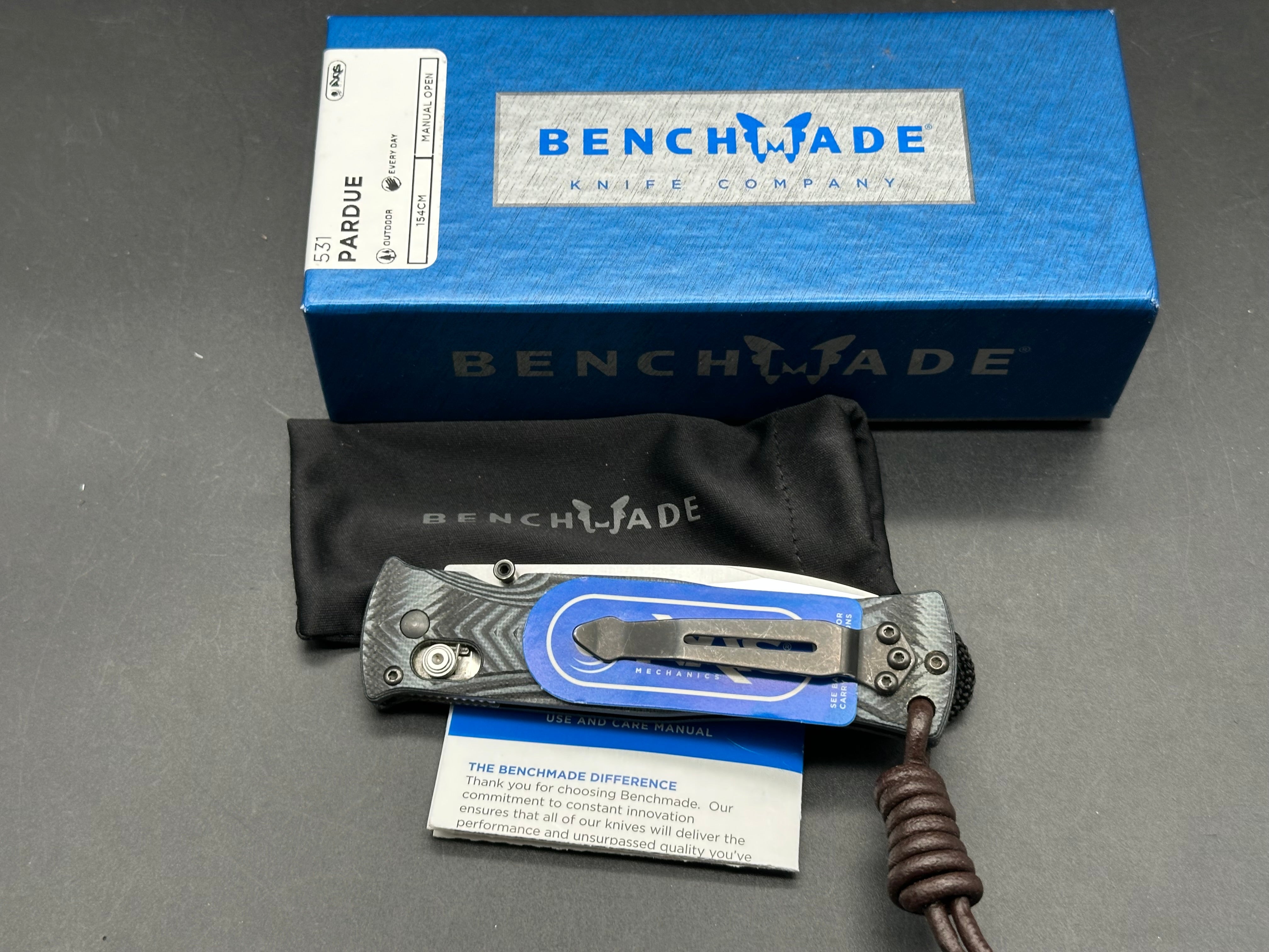 Benchmade Pardue Drop Point AXIS Lock Knife G-10 (3.25")