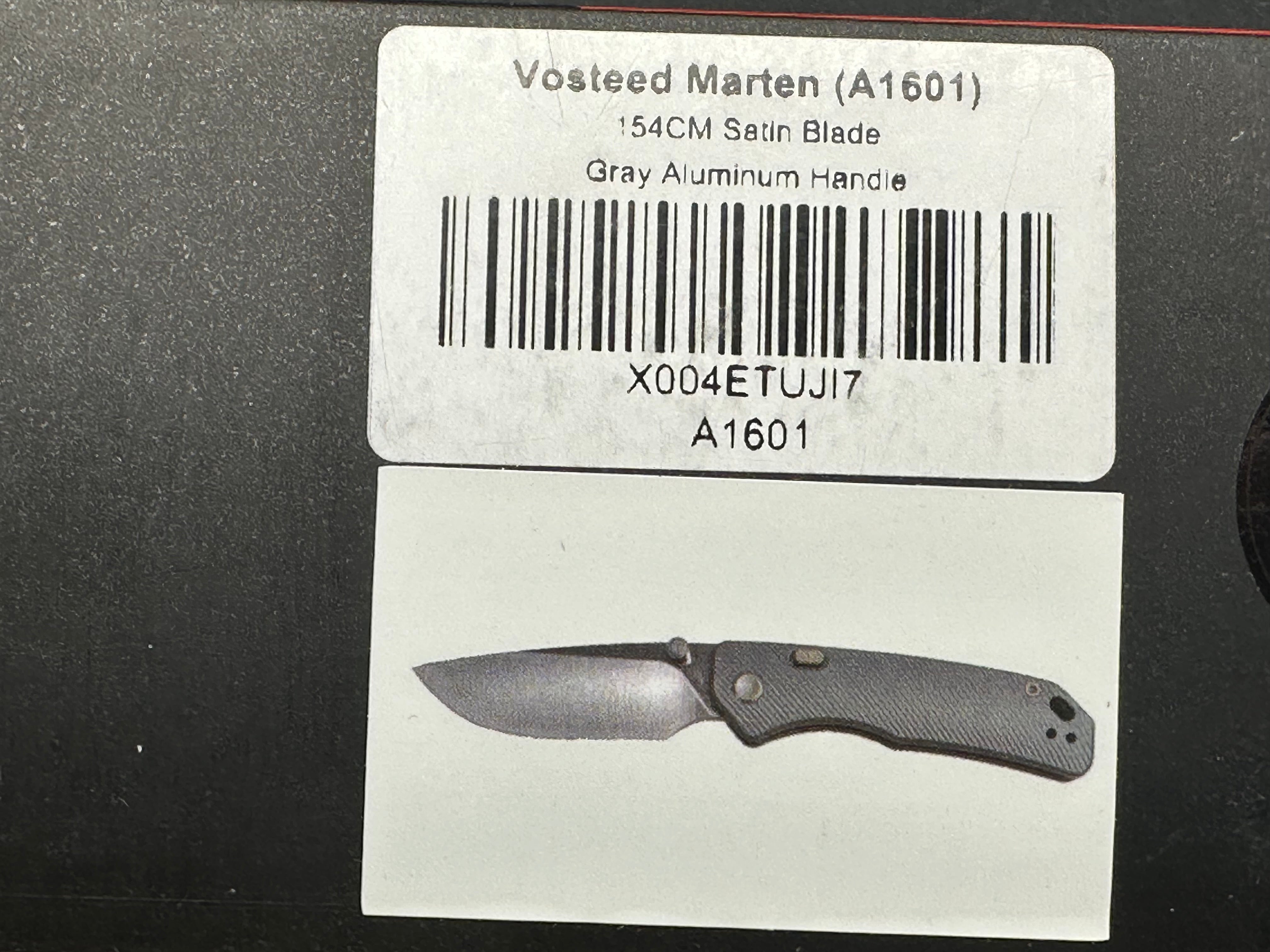 Vosteed Marten Top Liner Lock (NEW) 2.98 154CM Satin Blade with Gray Aluminum Scales