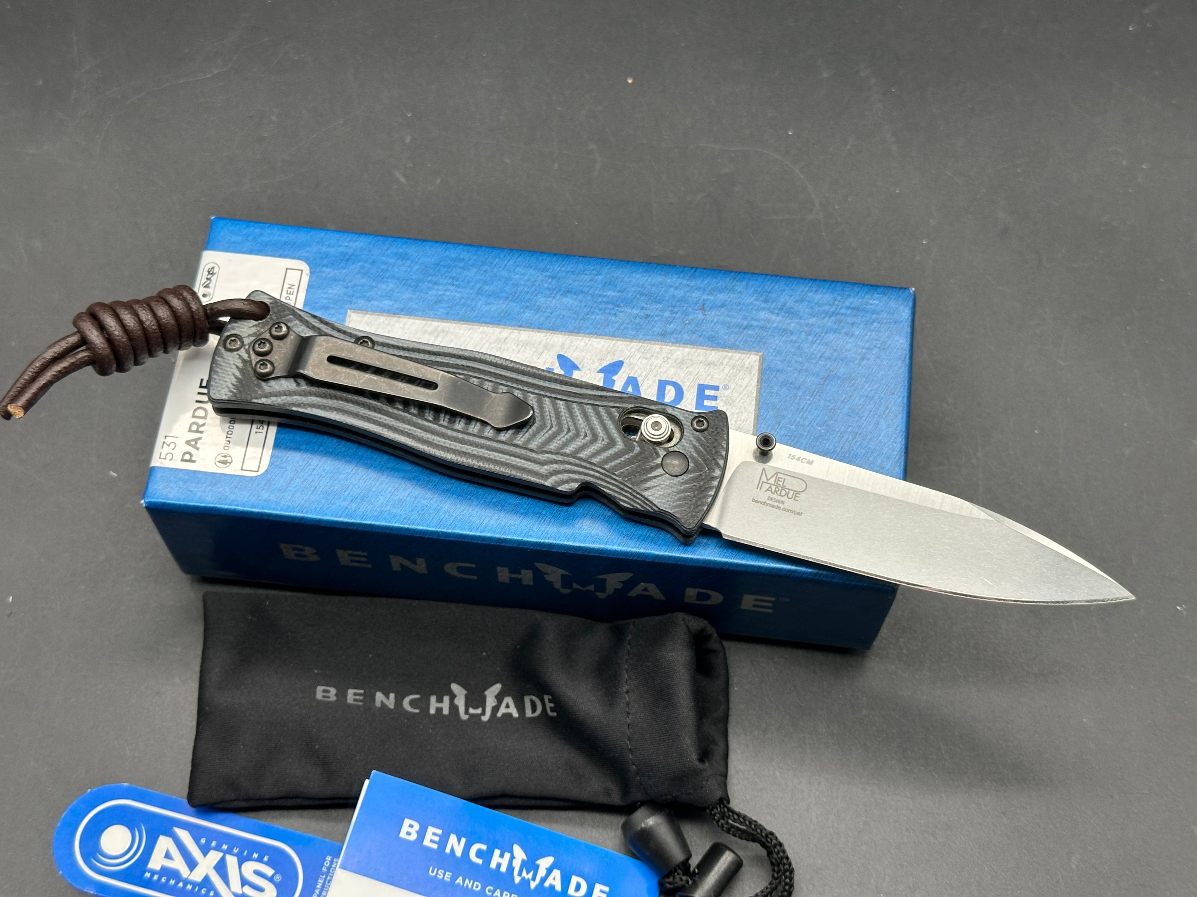Benchmade Pardue Drop Point AXIS Lock Knife G-10 (3.25")