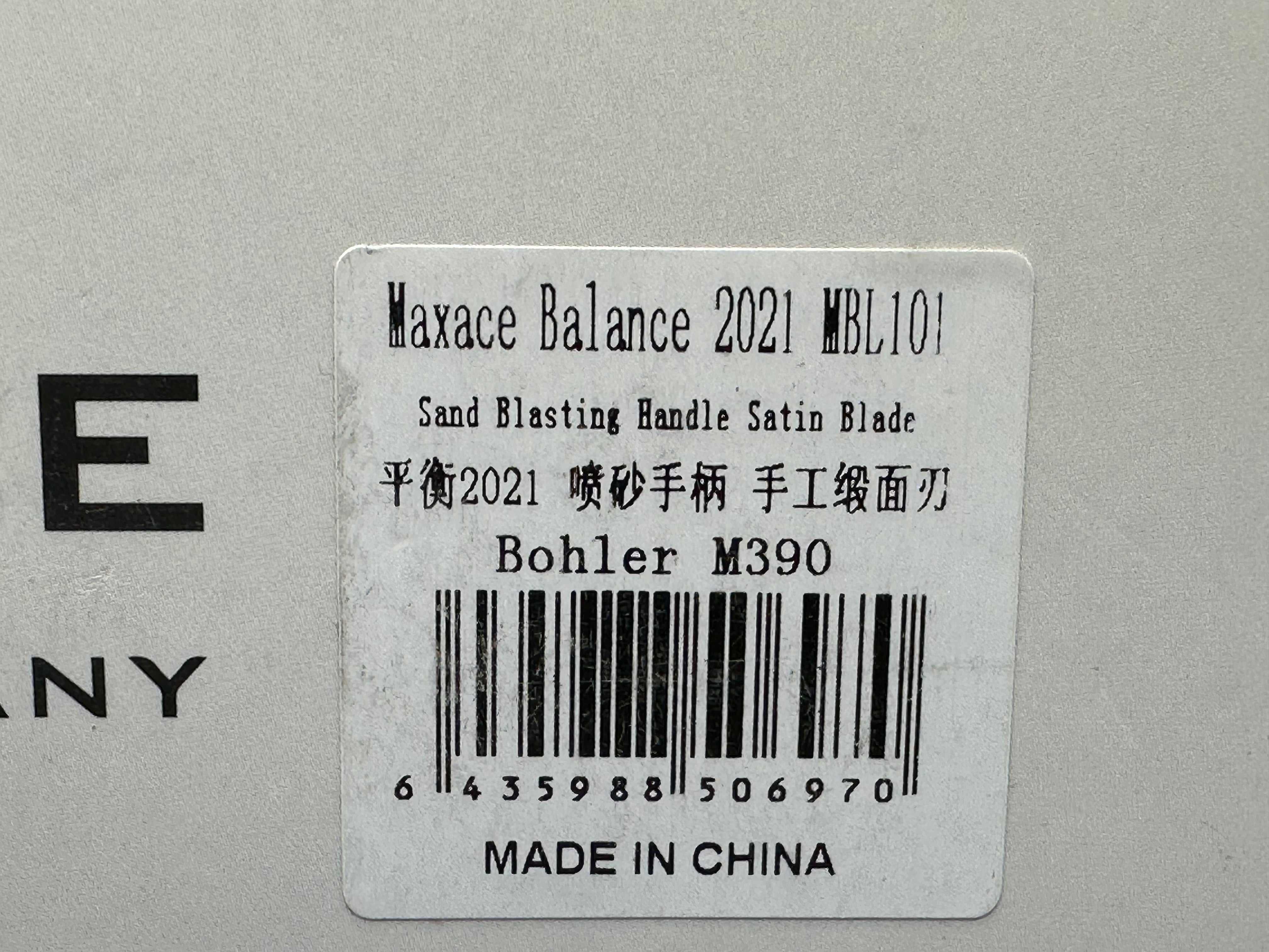 Maxace Midnight Cat Balance 2.0/Gray Ti Frame Blue Backbone & Clip/Drop Point/Satin Bohler M390