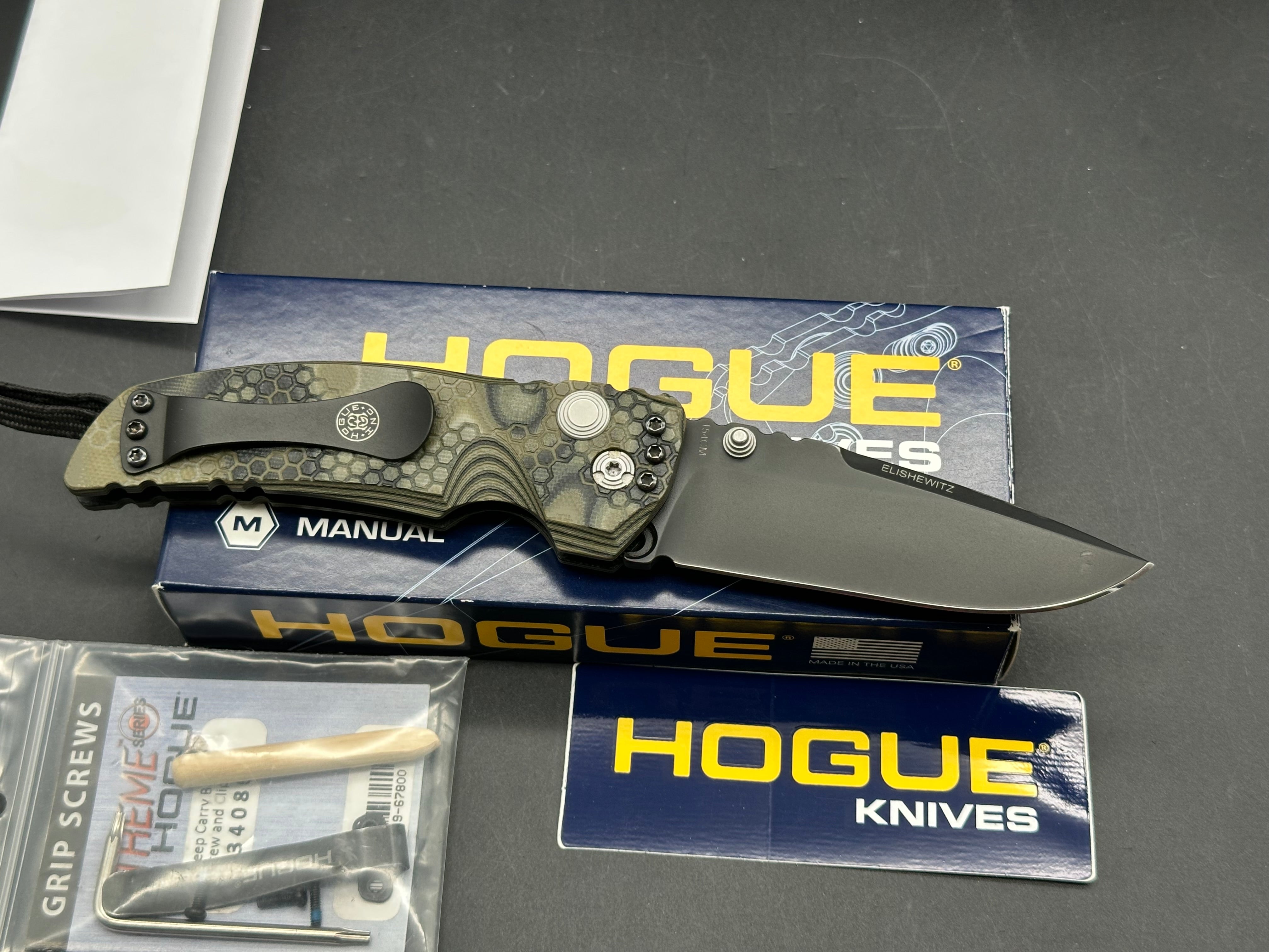 Hogue Knives EX01 Knife G10 Handle Drop Point Blade (3.5")