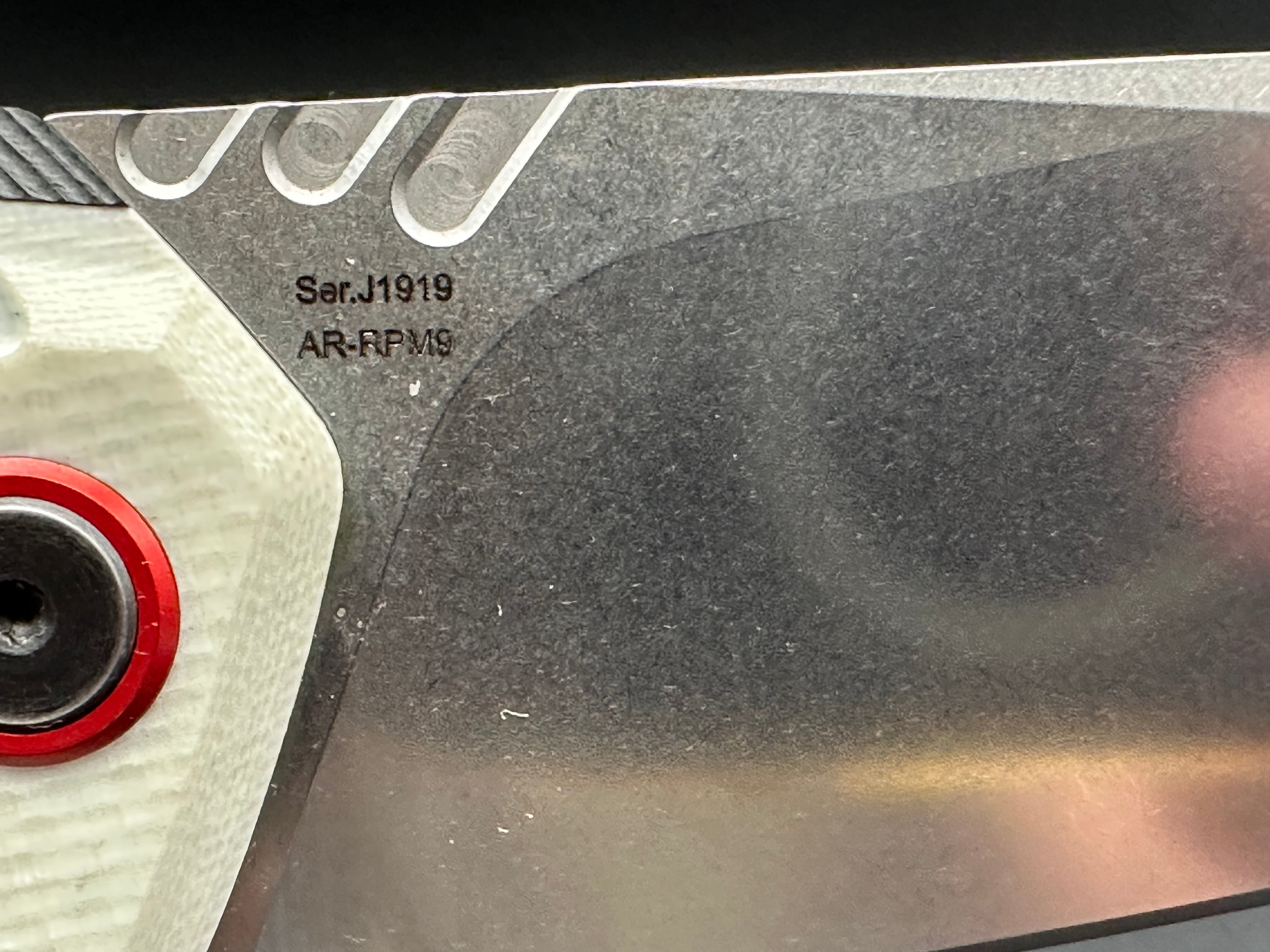 CJRB TIGRIS FOLDING KNIFE WHITE/BLACK G10 HANDLE AR-RPM9 CLEAVER PLAIN EDGE STONEWASH FINISH J1919-WH