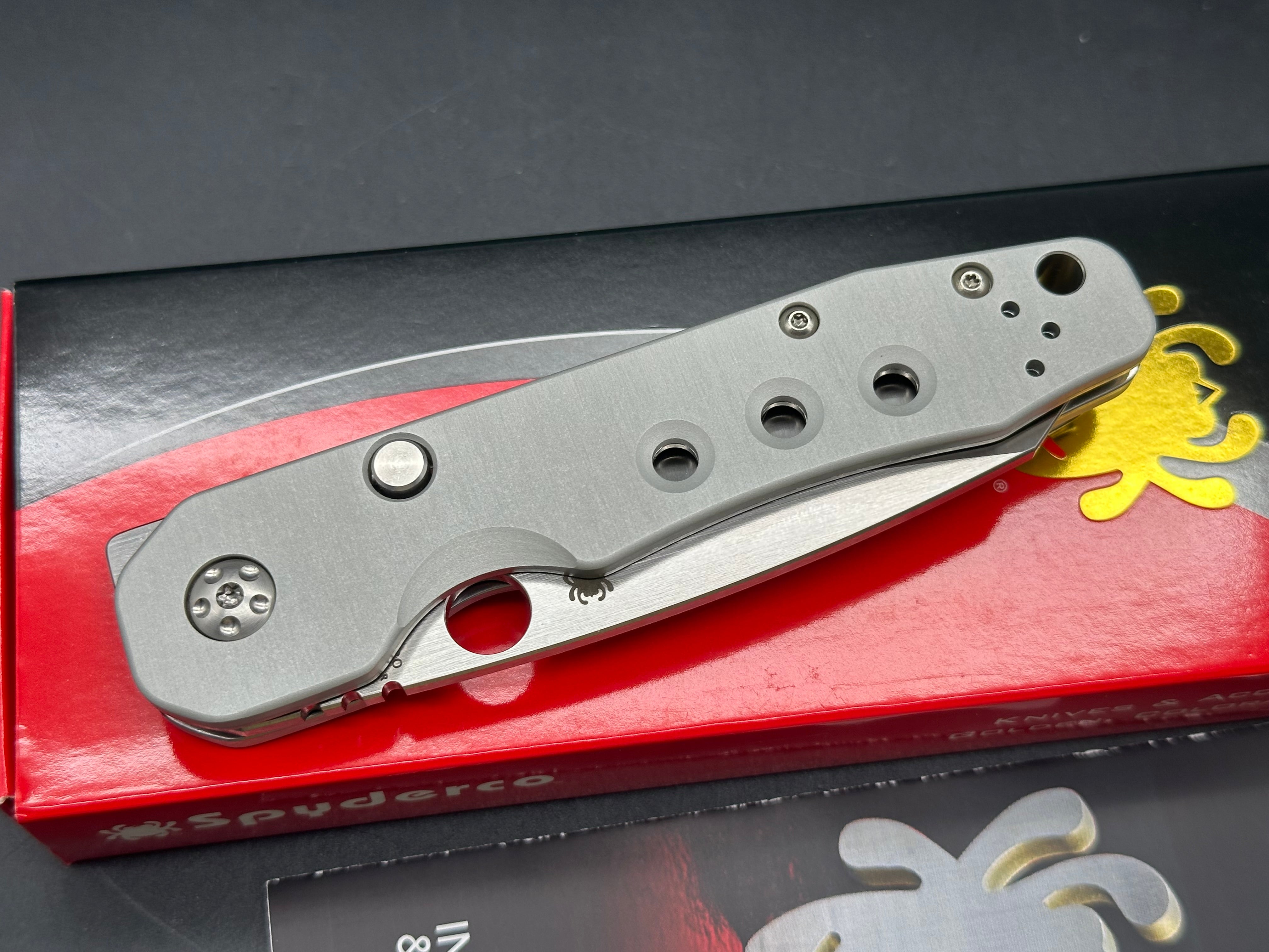 Spyderco Smock Special Edition 3.45 inch CPM CruWear Satin Blade with Blasted Anodized Aluminum Scales