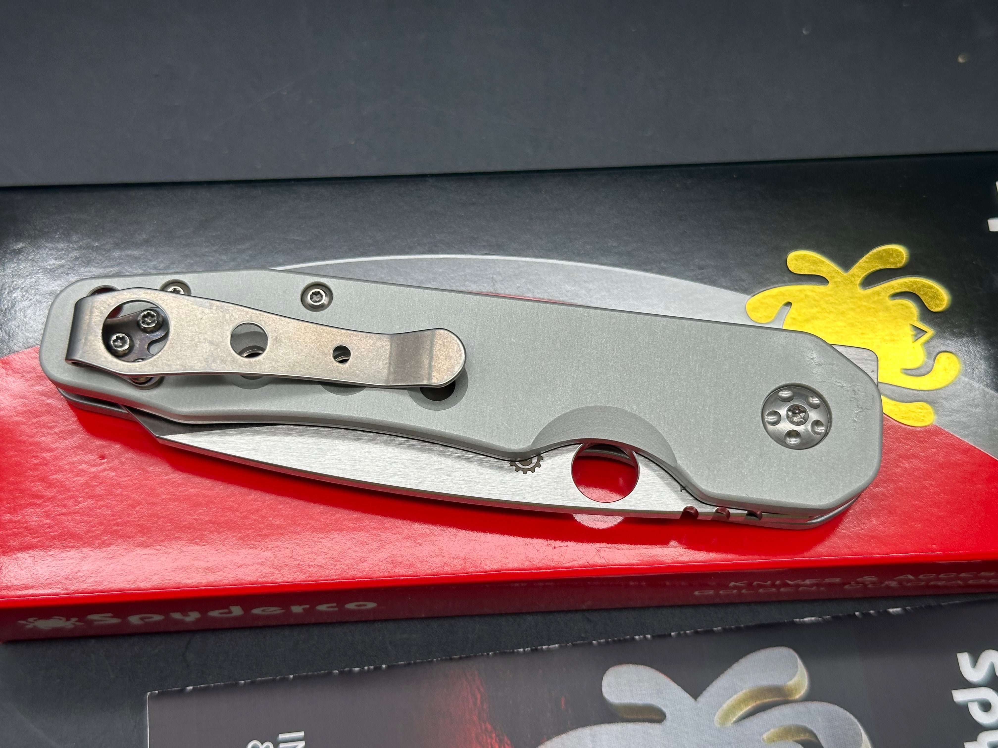 Spyderco Smock Special Edition 3.45 inch CPM CruWear Satin Blade with Blasted Anodized Aluminum Scales