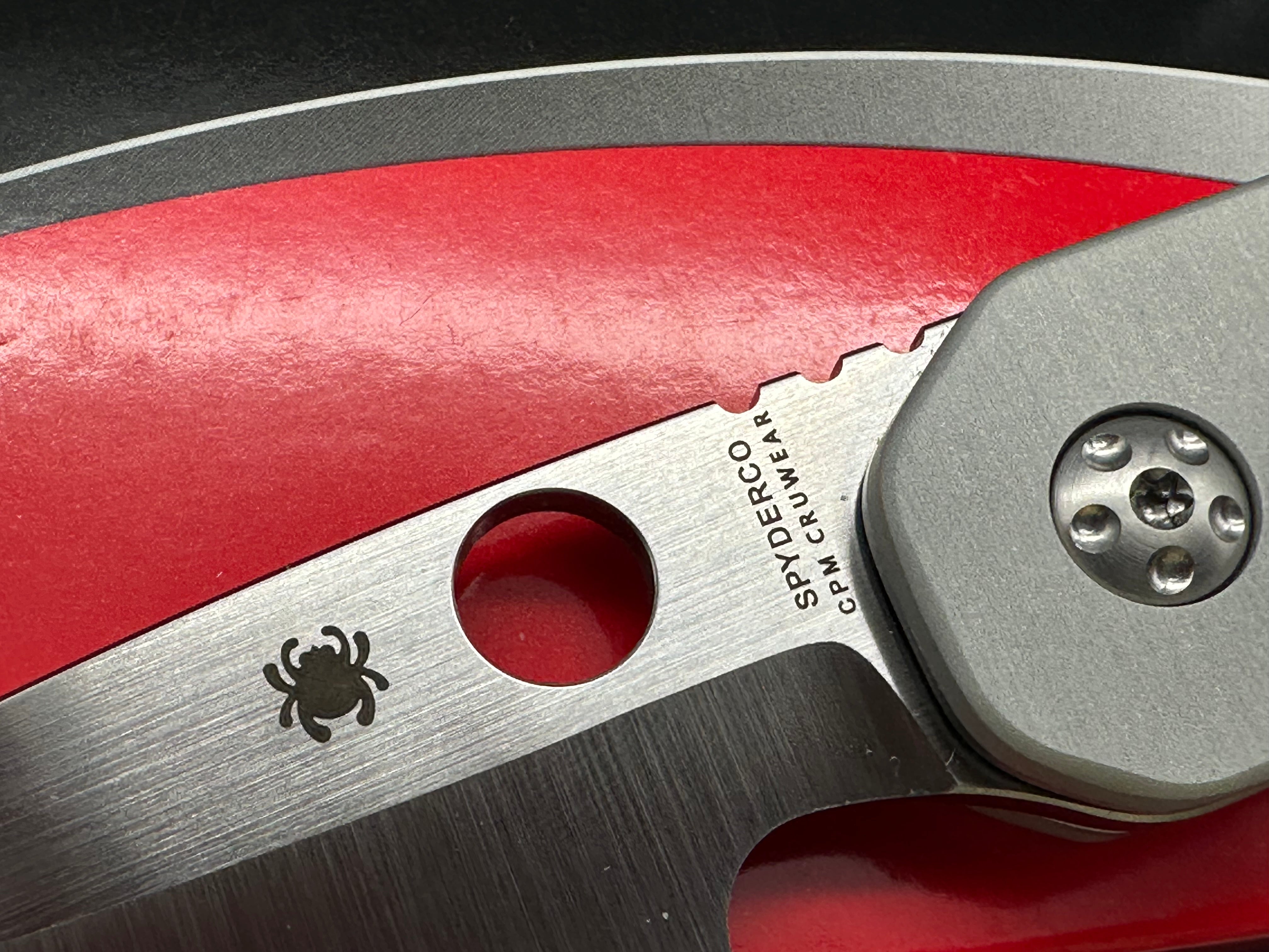 Spyderco Smock Special Edition 3.45 inch CPM CruWear Satin Blade with Blasted Anodized Aluminum Scales