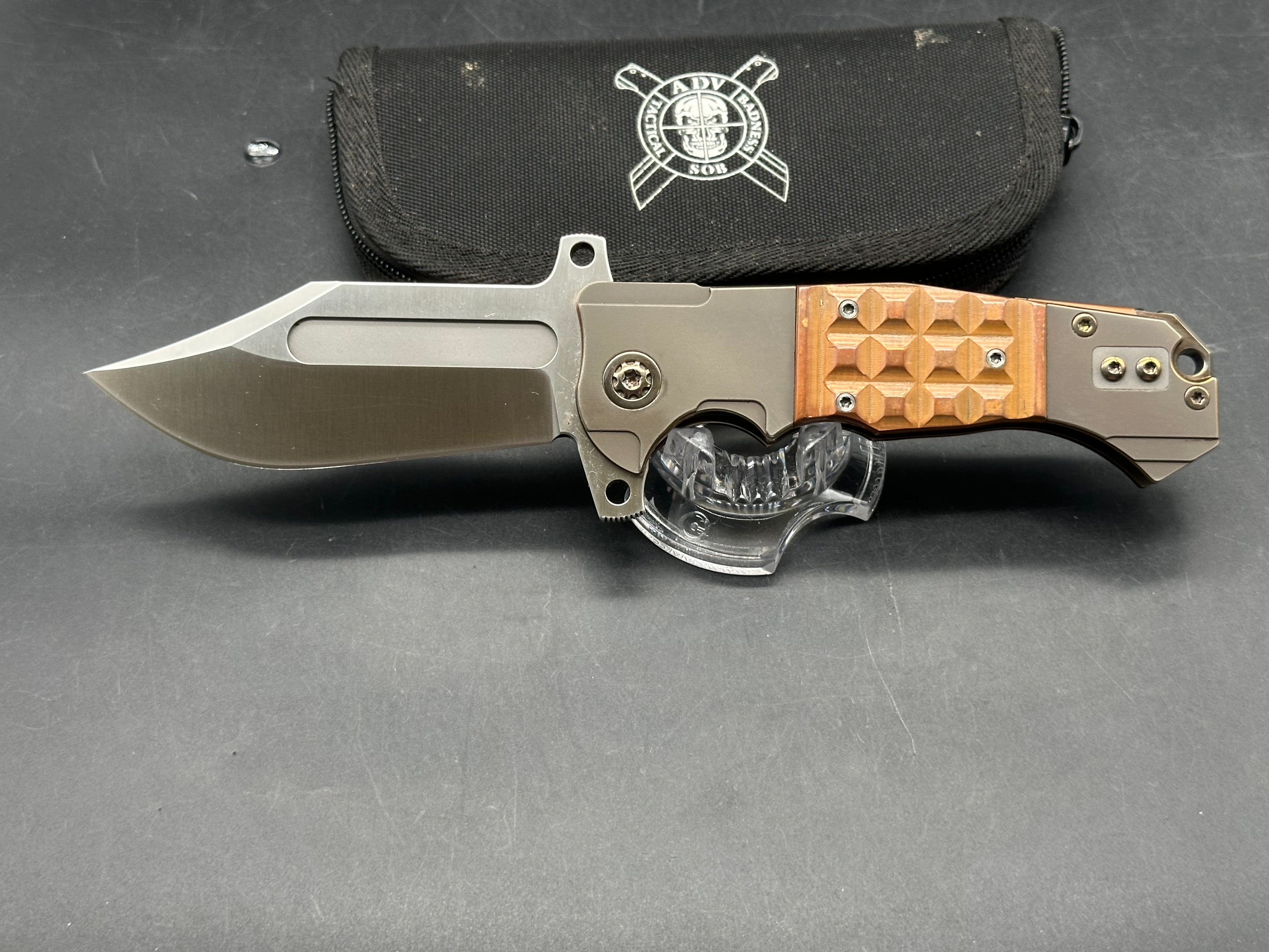 Andre De Villiers ADV Badlands Bowie copper inlay & back spacer - version 1 with deeper belly- one of one