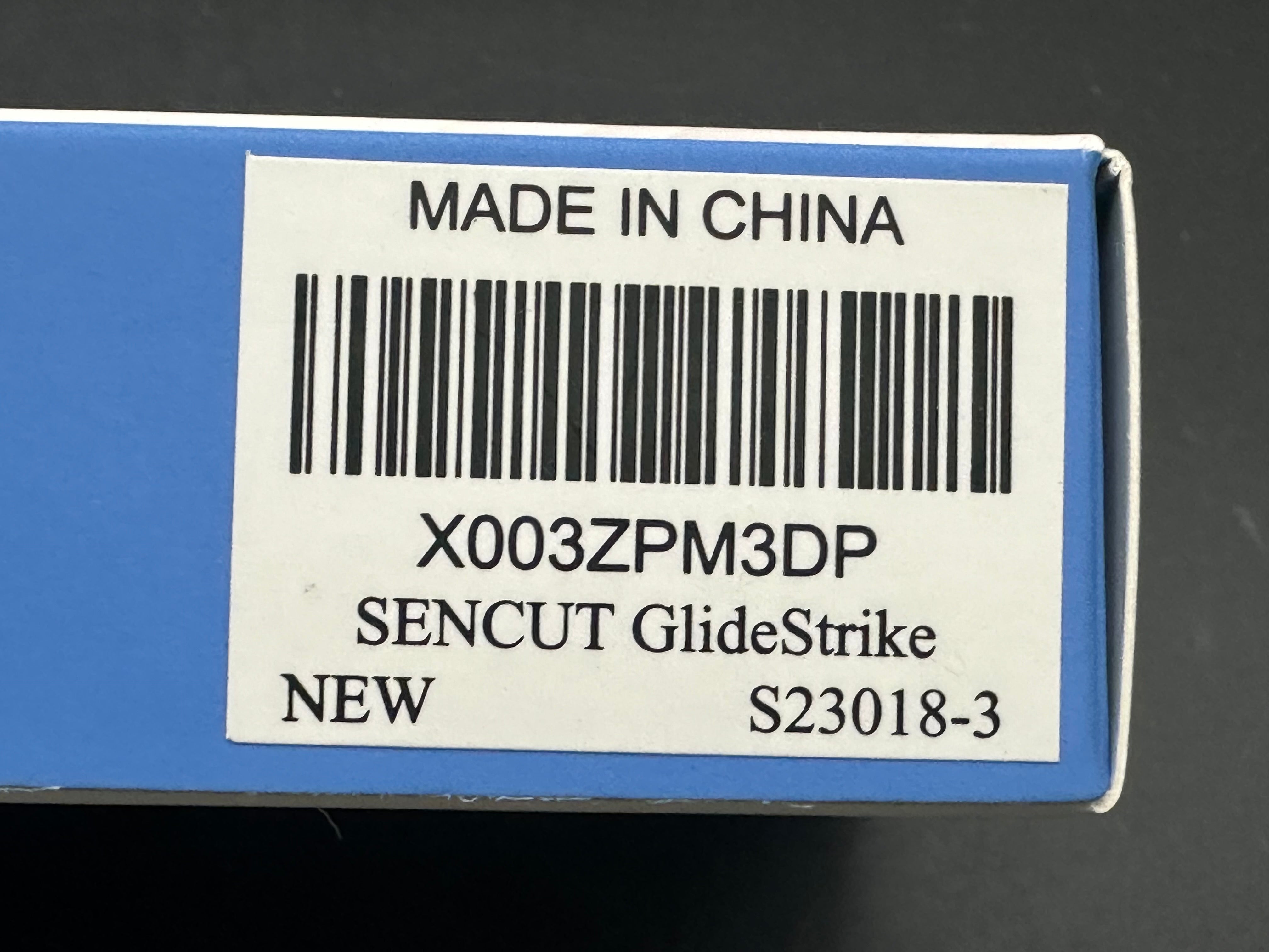 SENCUT GLIDESTRIKE FOLDING KNIFE COARSE OD GREEN G10 HANDLE 9CR18MOV CLIP POINT PLAIN BLACK BLADE