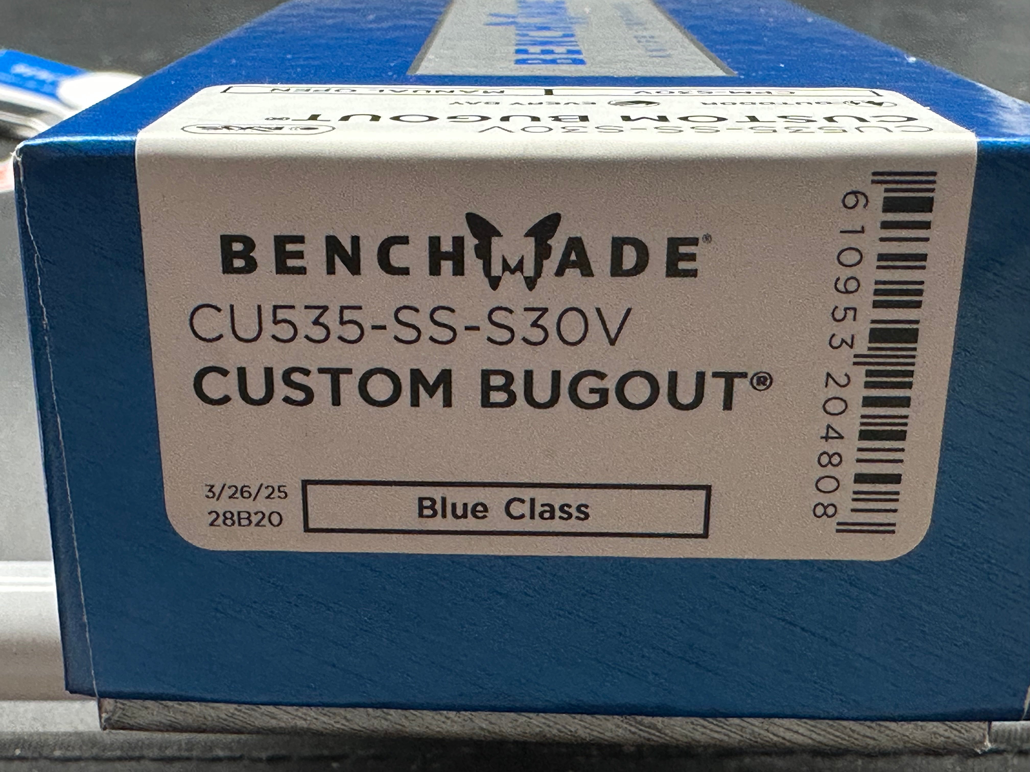 Benchmade Bugout-Custom 3.25" CPM S30V  Stonewash Blade with Crater Blue Grivory Scales