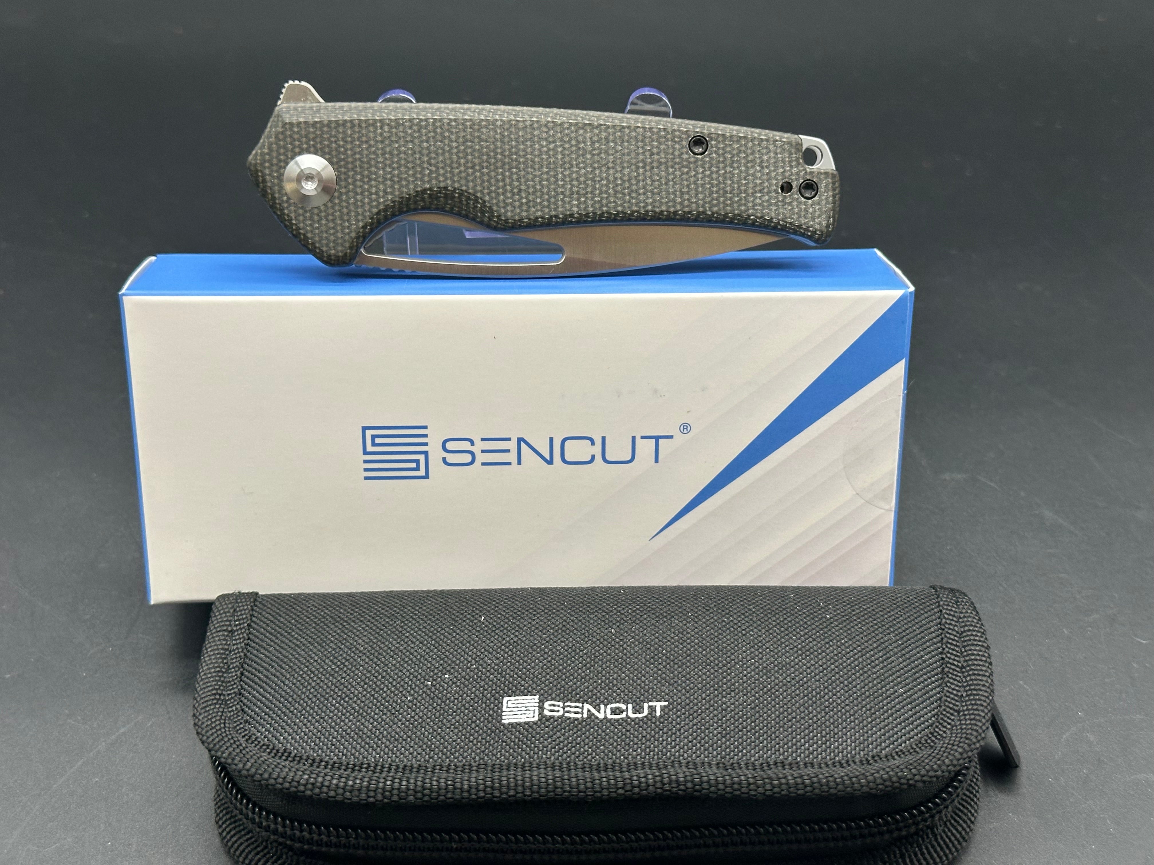 SENCUT Mims Knife dark green micarta