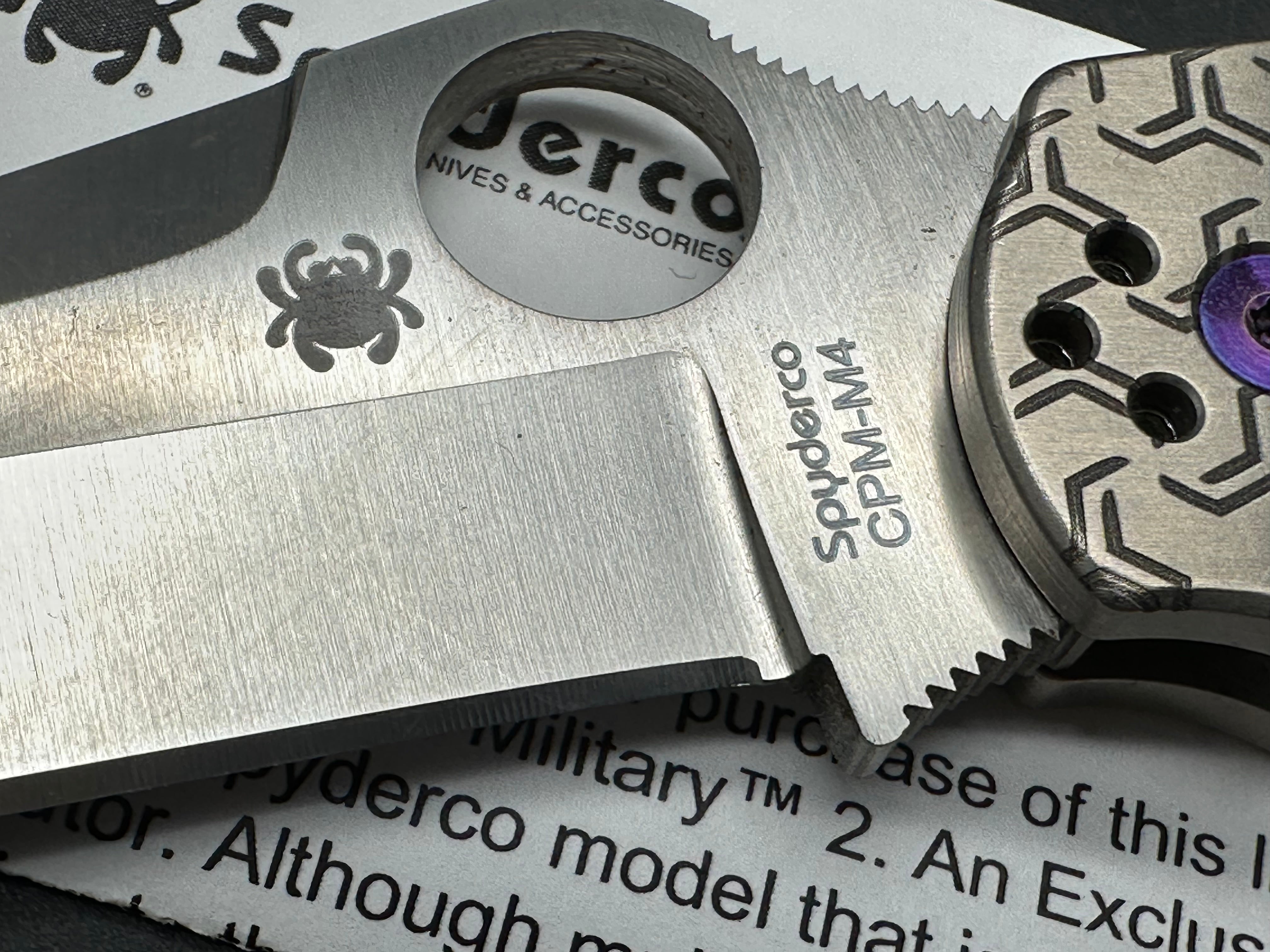 Spyderco PM2 Tanto M4 steel, titanium scales, timascus clip