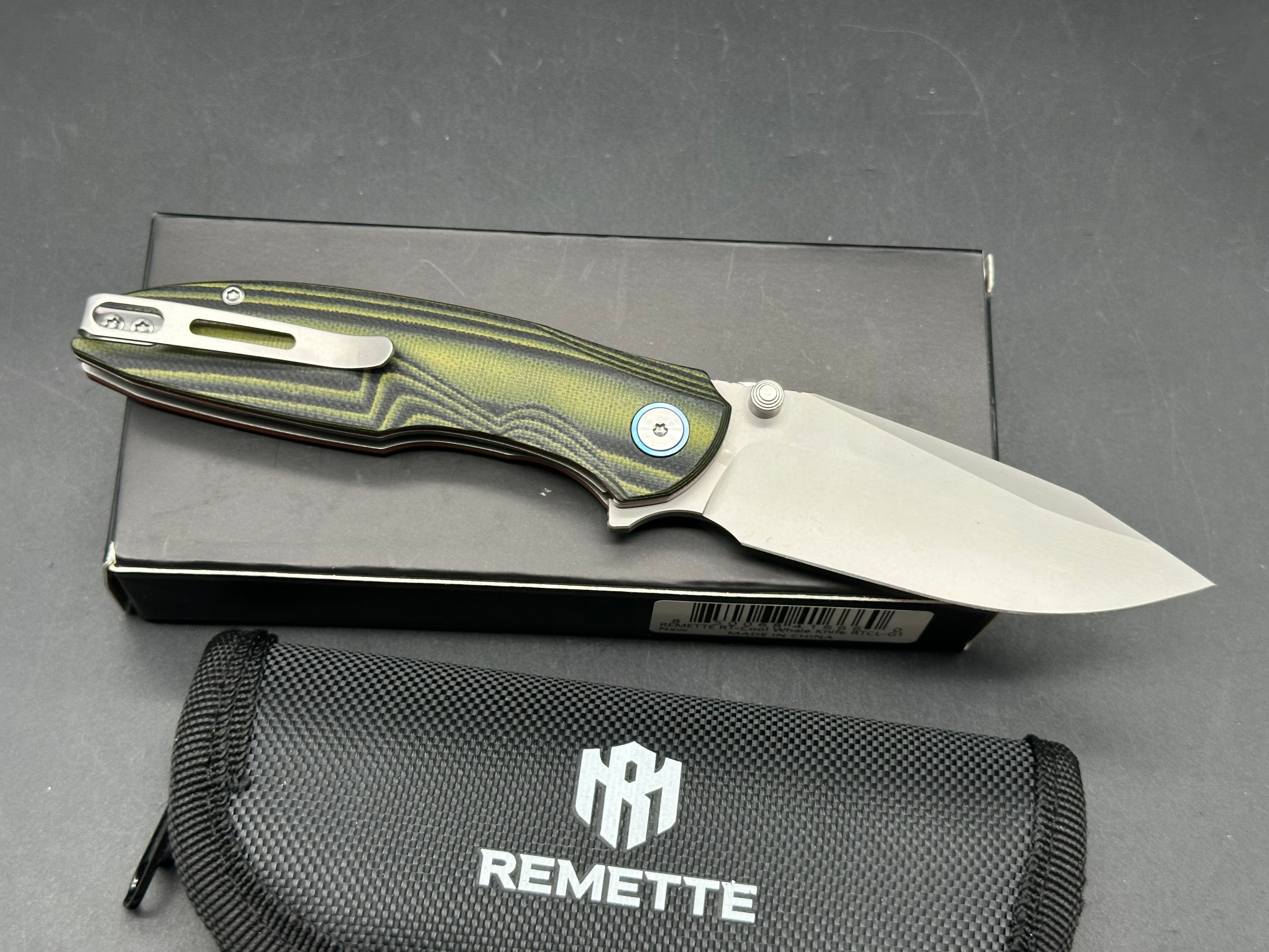 REMETTE RT-Cool Whale Knife 14C28N Blade G10 Handle