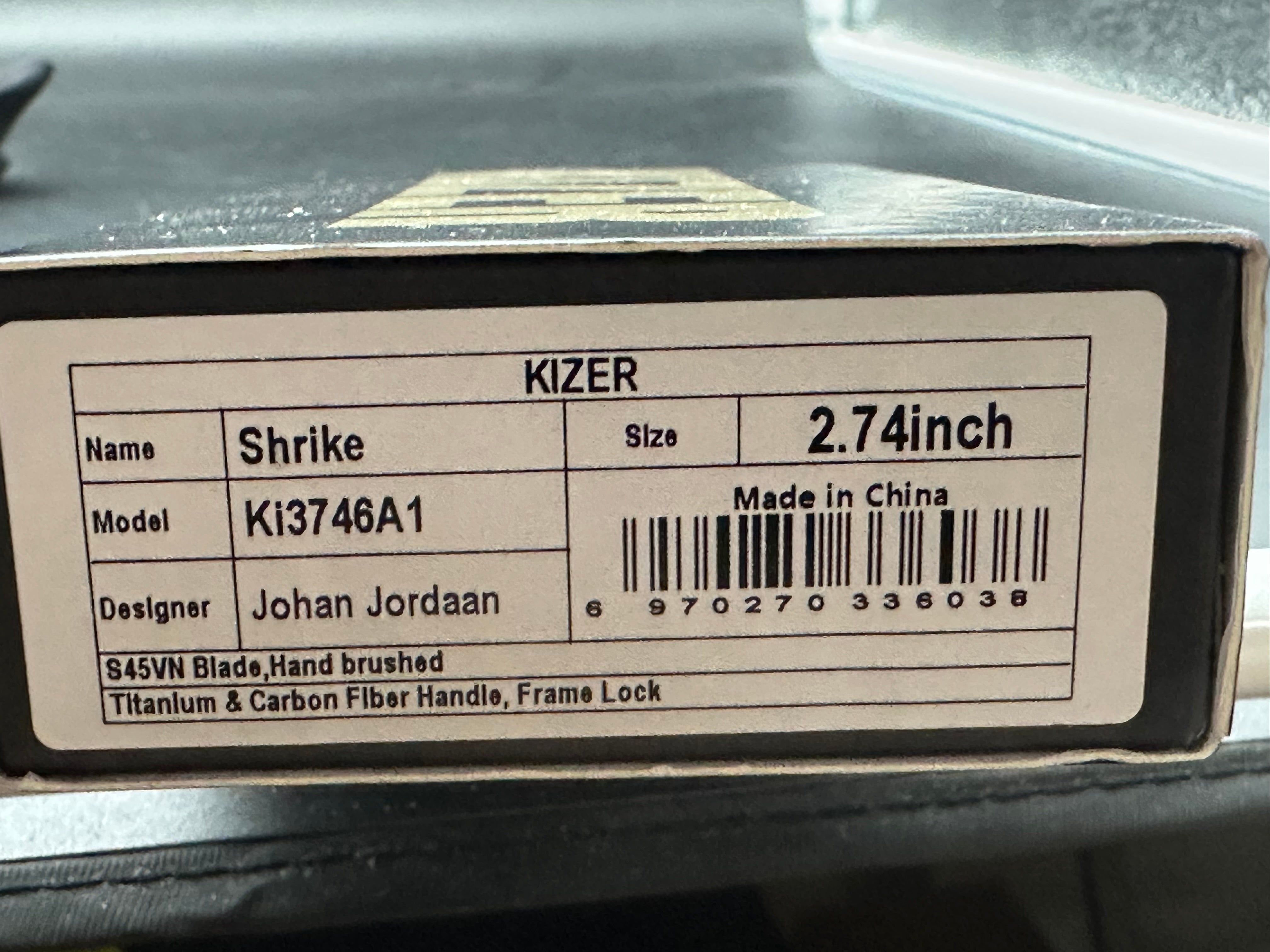 Kizer SHRIKE | S45VN | TITANIUM & CARBON FIBER | FRONT FLIPPER