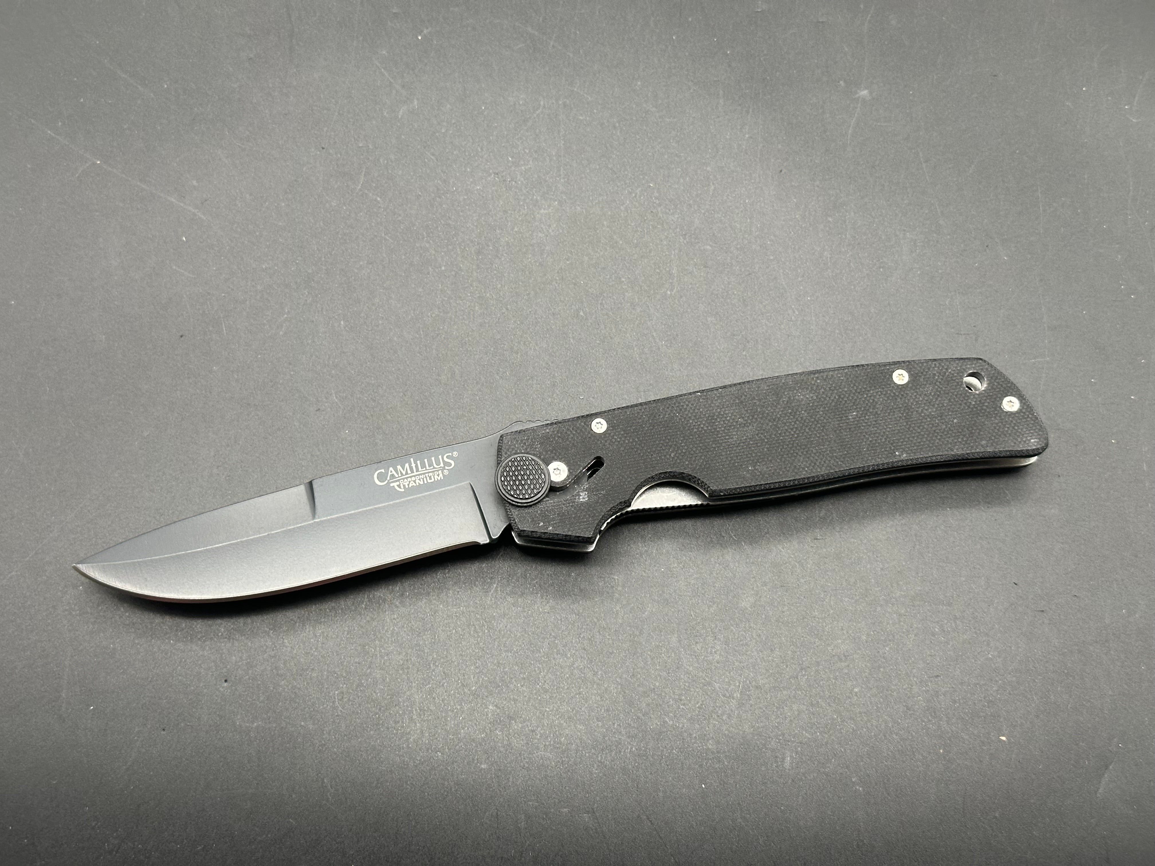Camillus Cuda Black G10 handle w/AUS-8 blade