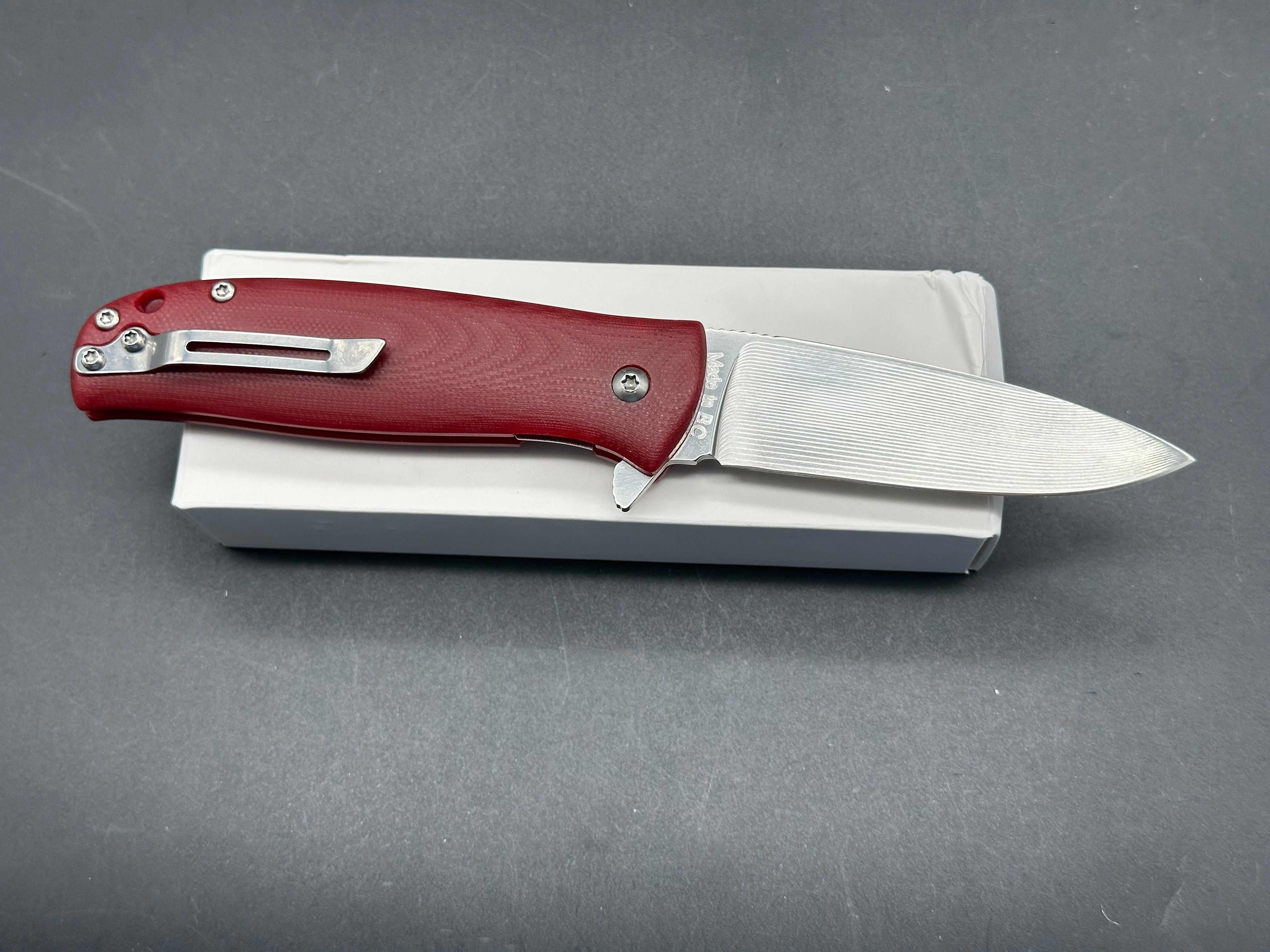 North Arm Skaha Original, 3.3" S35VN CNC Milled Blade with Red G10 Handle (10/16)