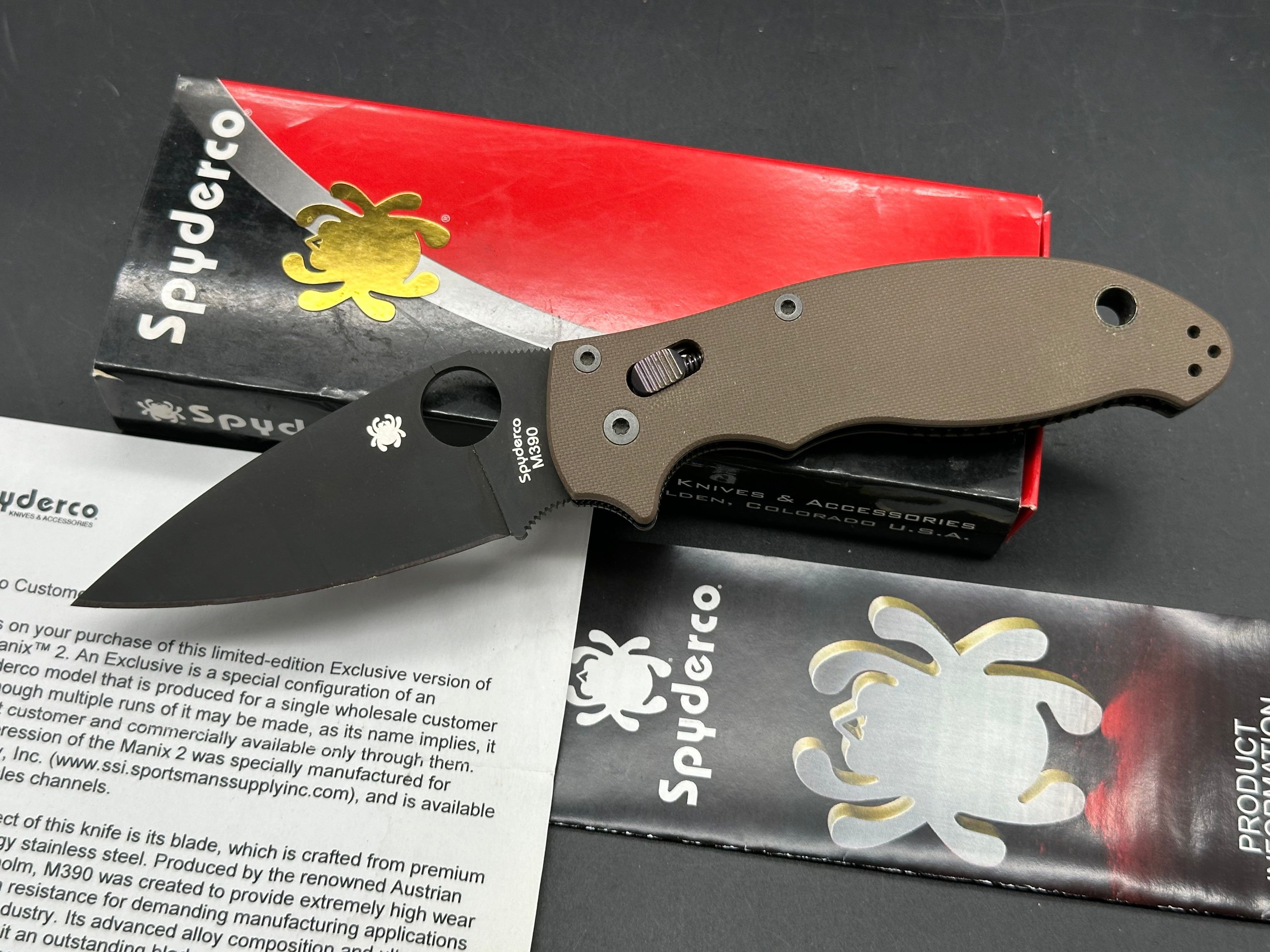 Spyderco Manix 2 brown G10 M390