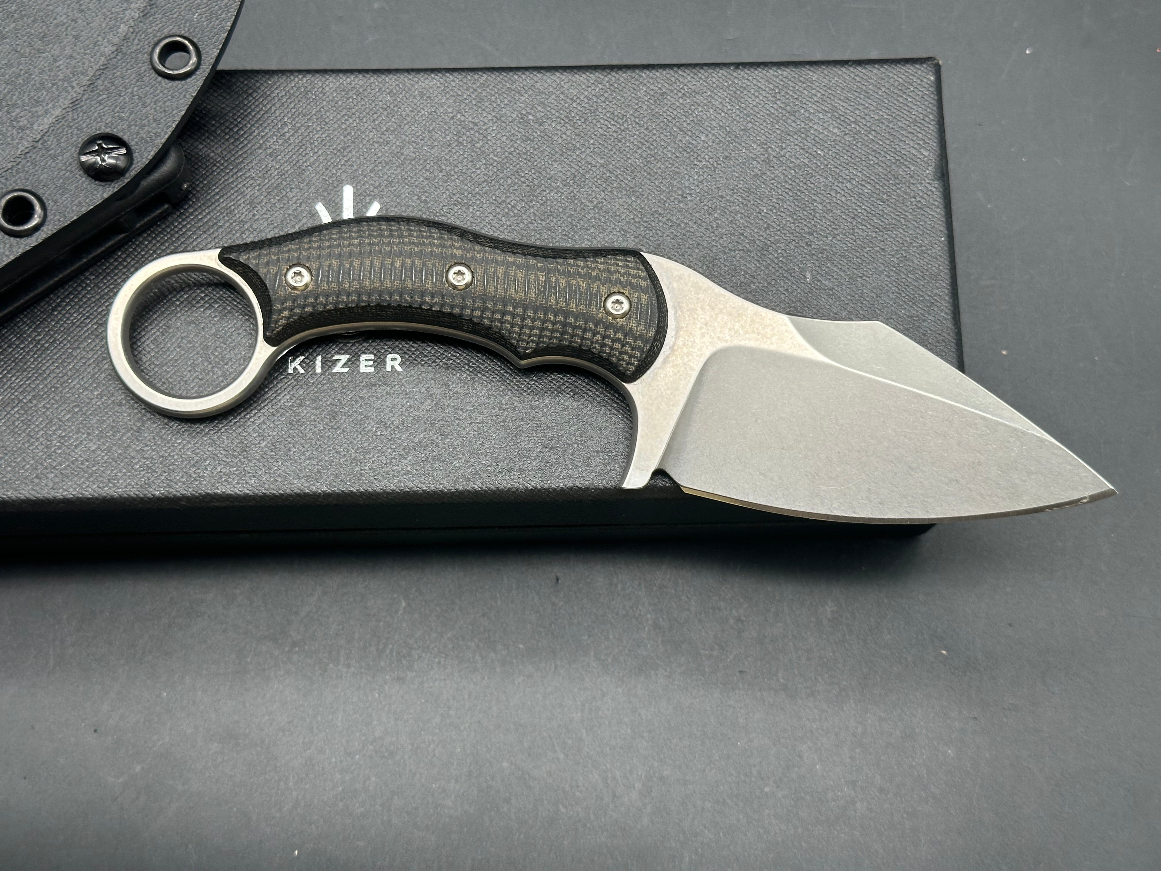 SRambit Stonewash 3.6" Blade w/ Micarta Handle