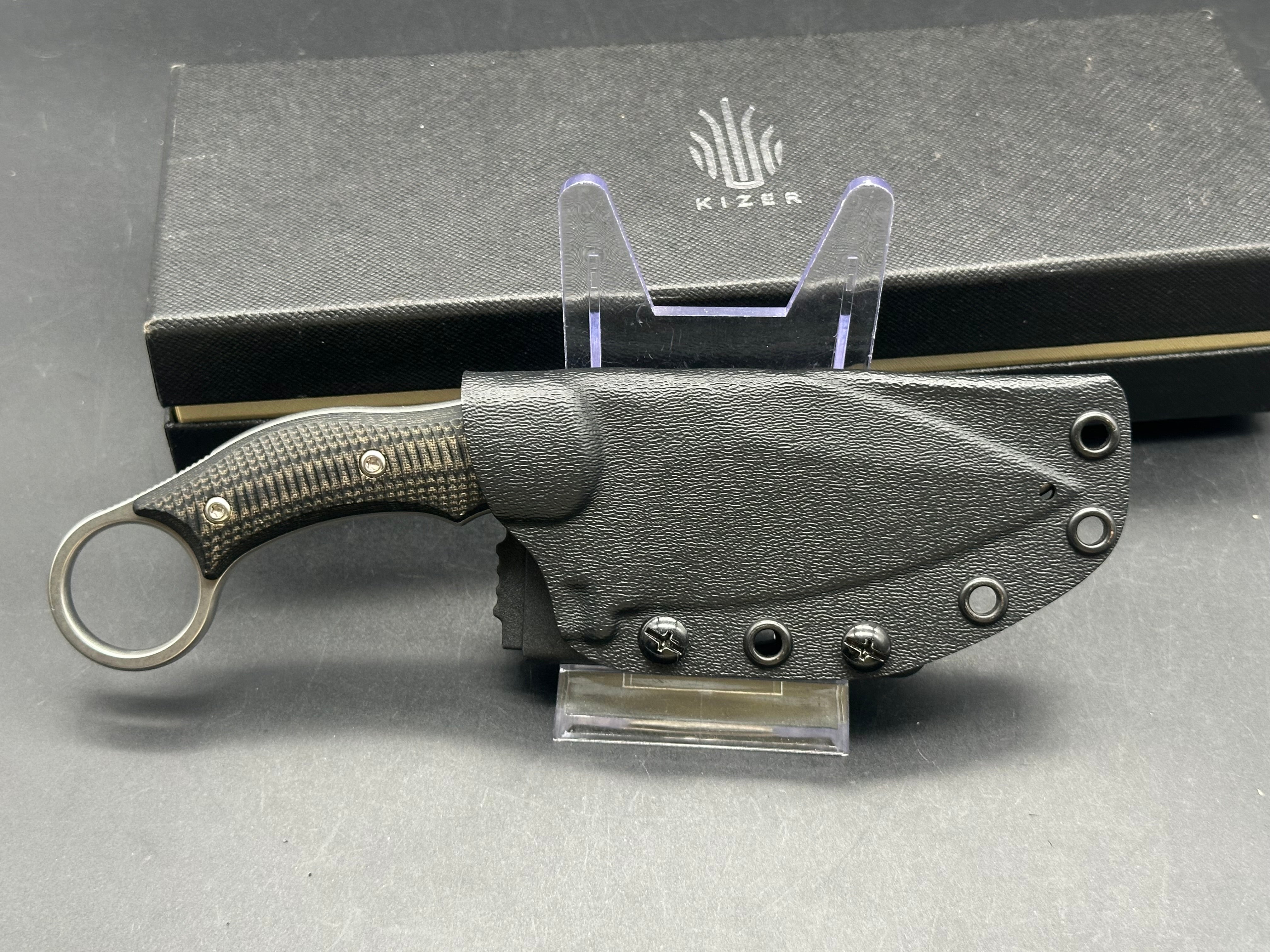 SRambit Stonewash 3.6" Blade w/ Micarta Handle