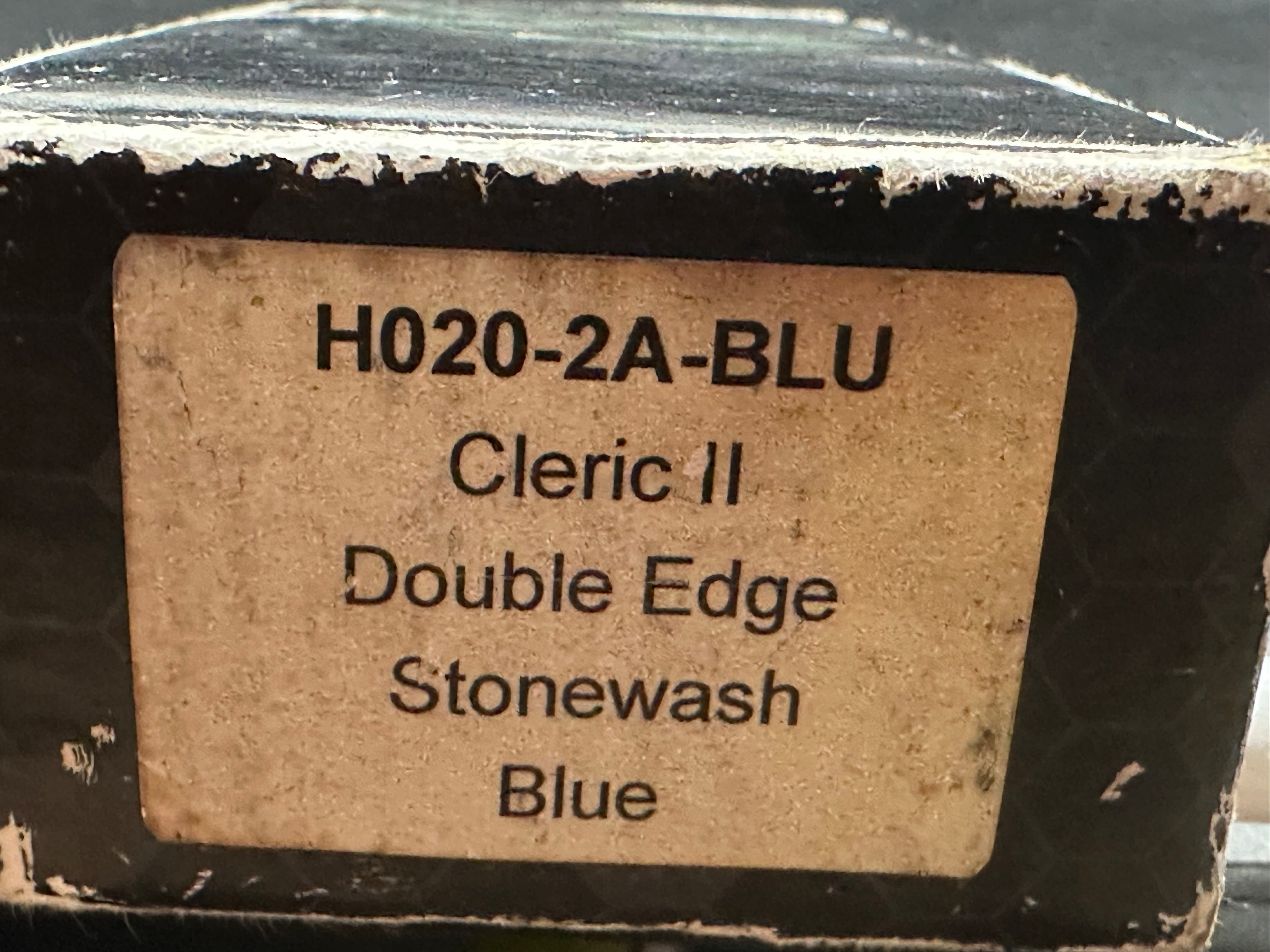 Heretic Cleric II D/E - Blue Aluminum - Stonewashed Stainless Inlay - Stonewashed MagnaCut