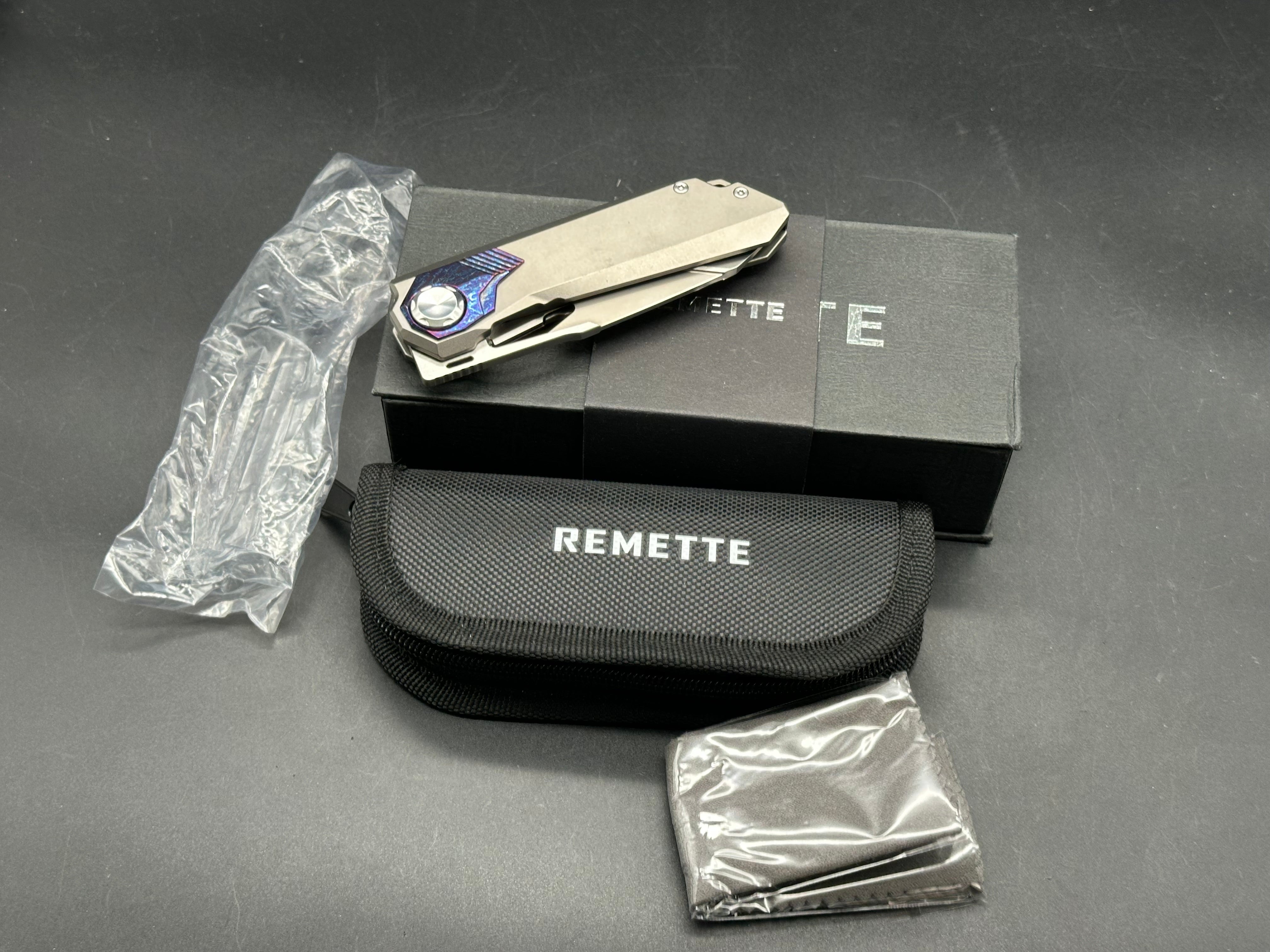 REMETTE RT-Peregrine Falcon Titanium M390 Knife Innovative Button Lock