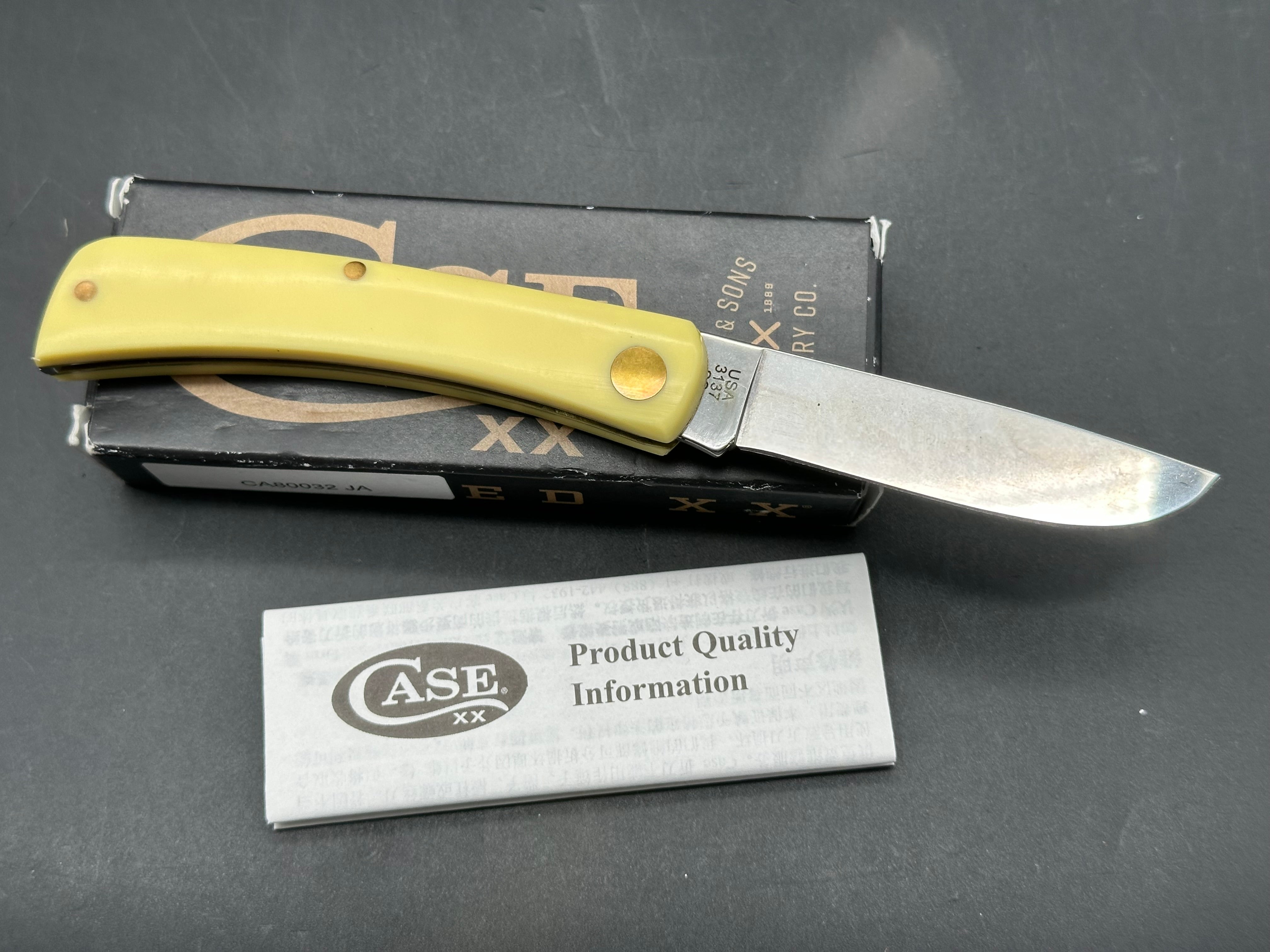 CASE SODBUSTER JR. YELLOW SYNTHETIC 3.63 " CLOSED SS BLADE