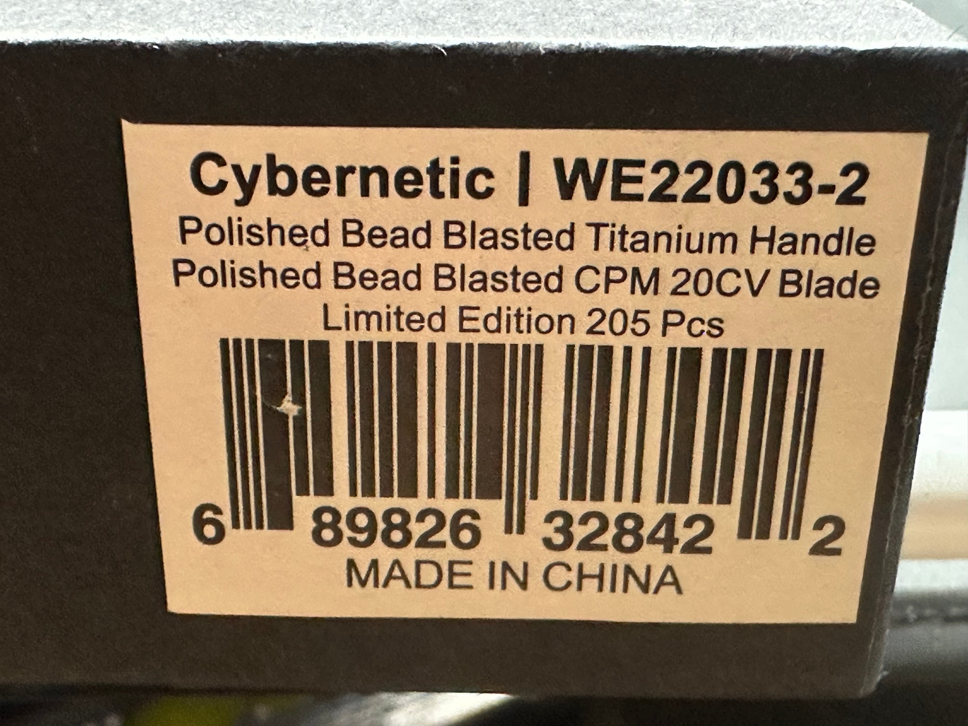 WE Knife Cybernetic #25/205 Frame Lock Knife Titanium (3.9" Polished Gray)