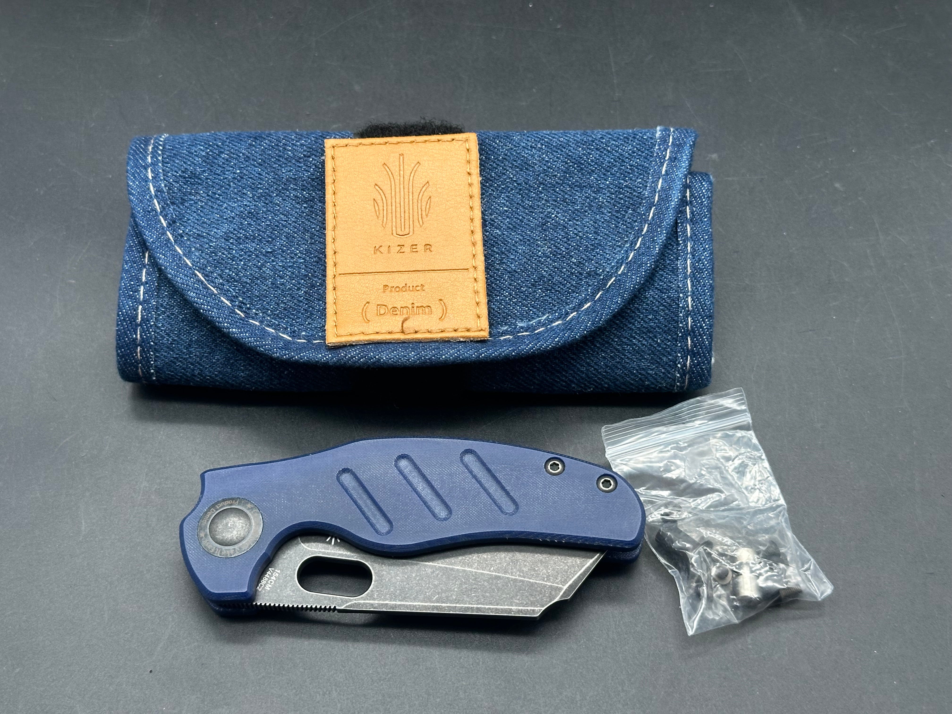 Kizer sheepdog blue micarta