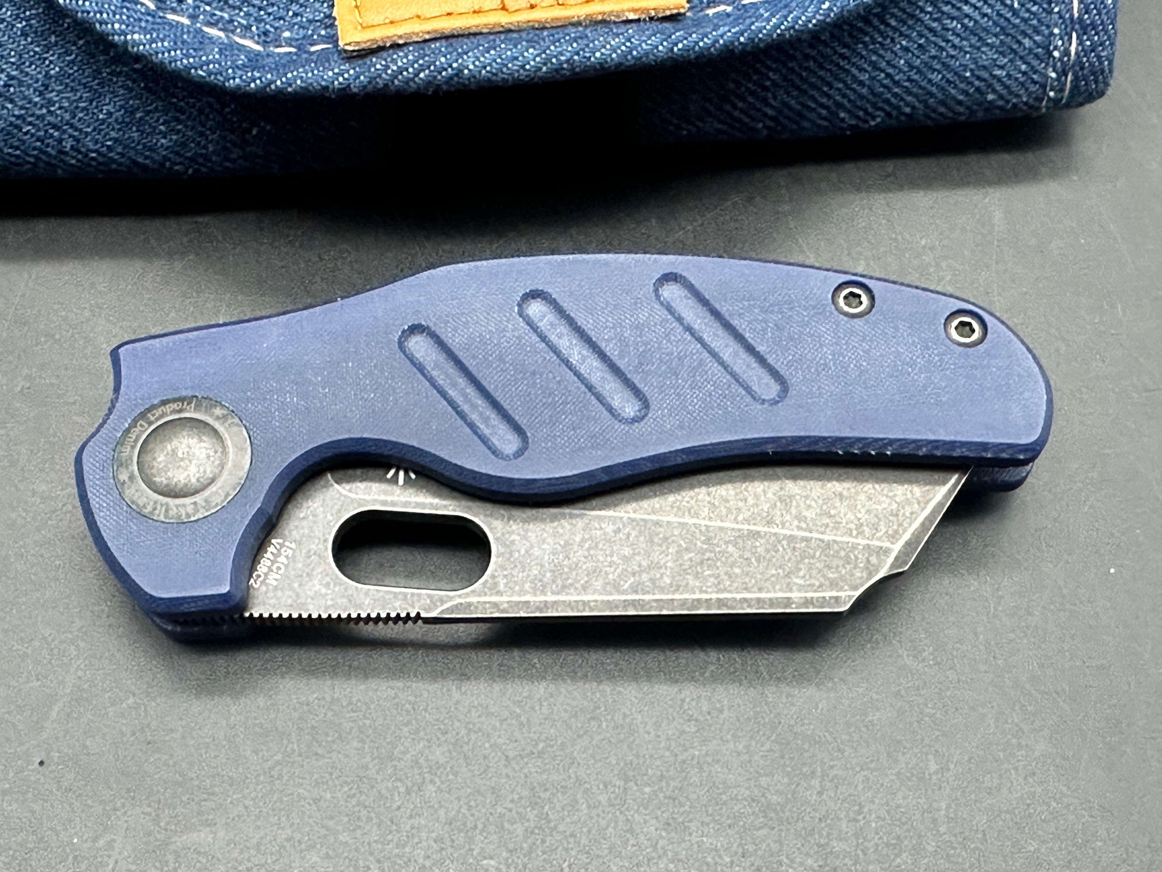 Kizer sheepdog blue micarta