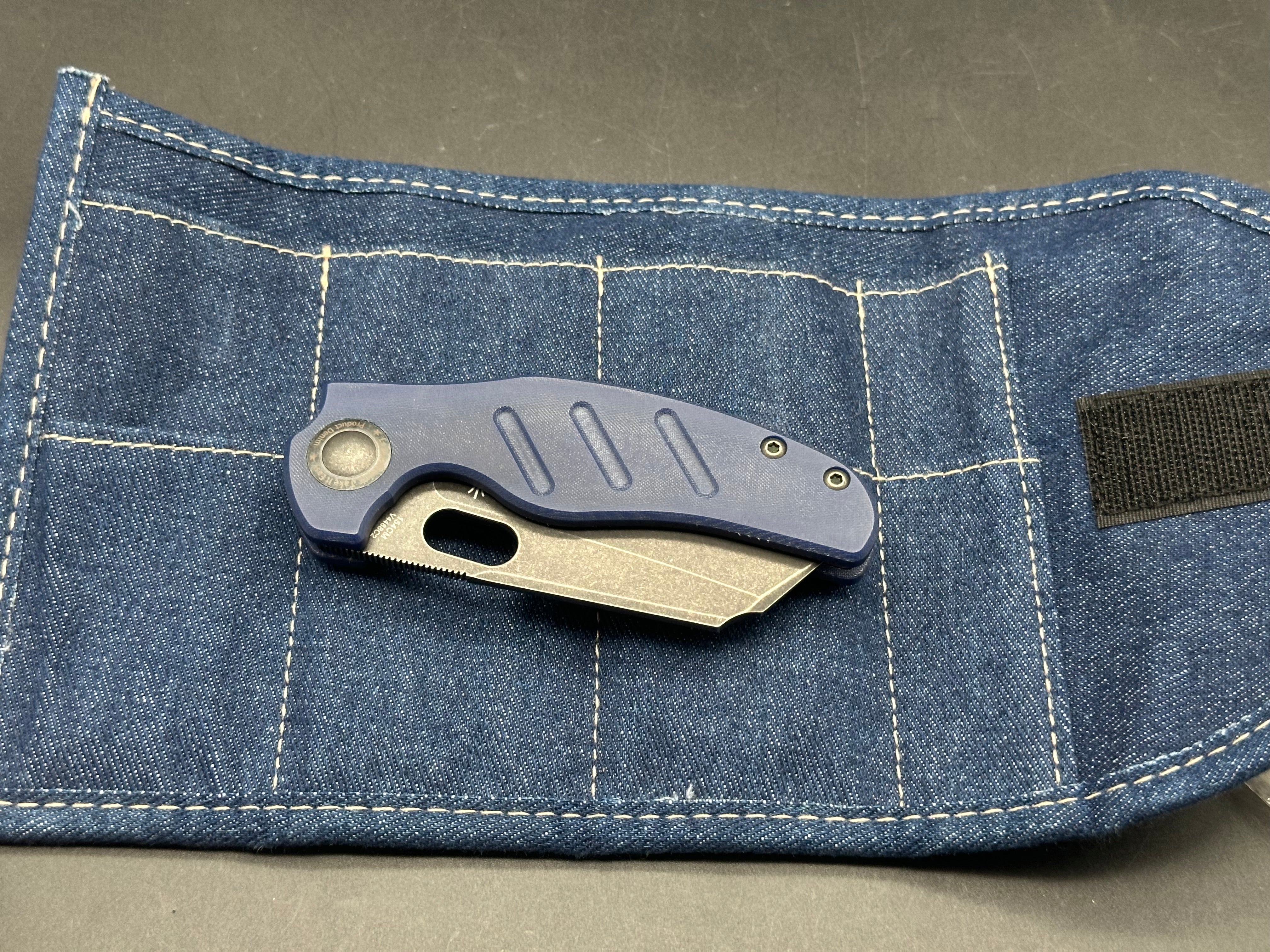 Kizer sheepdog blue micarta