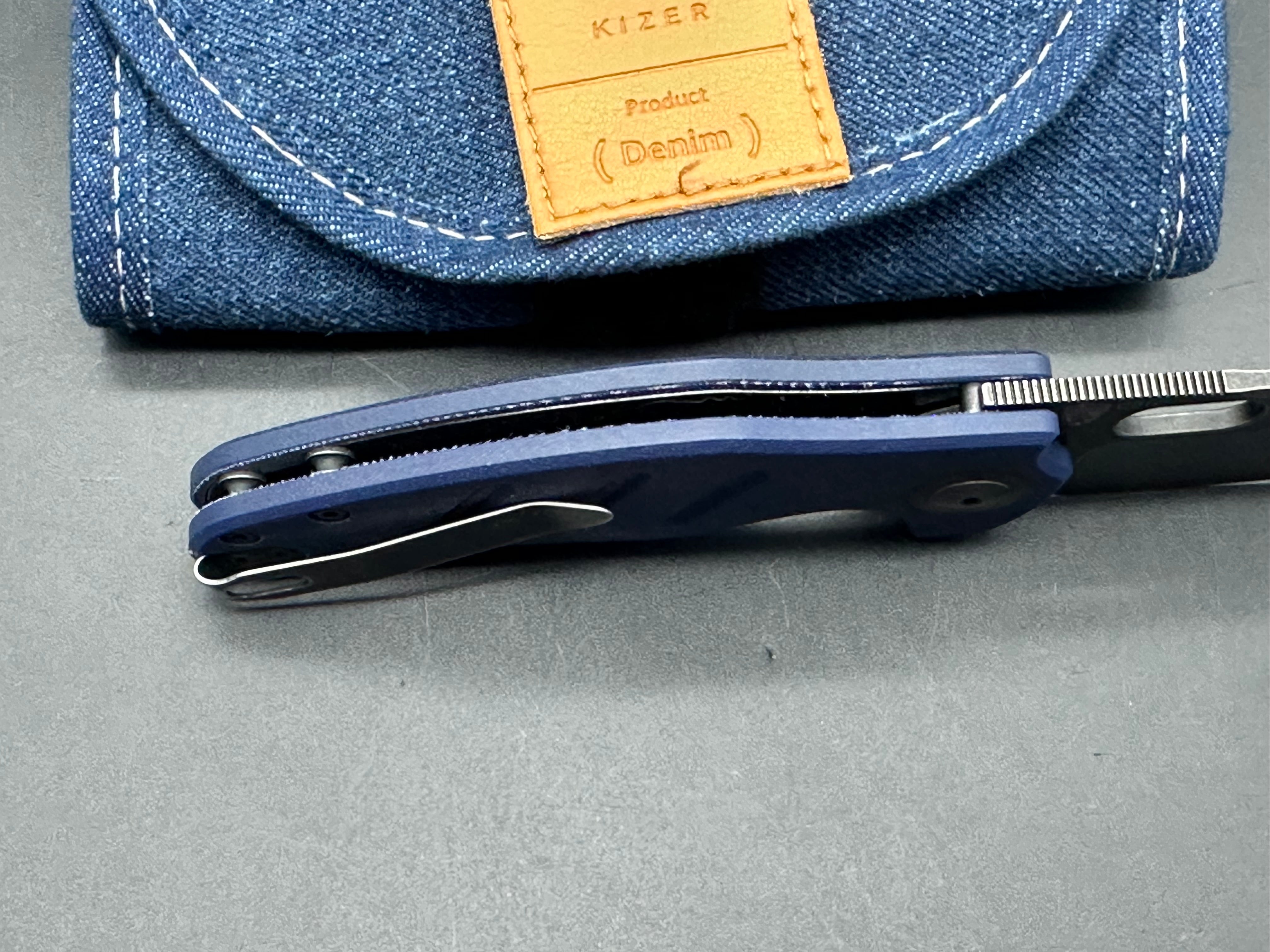 Kizer sheepdog blue micarta