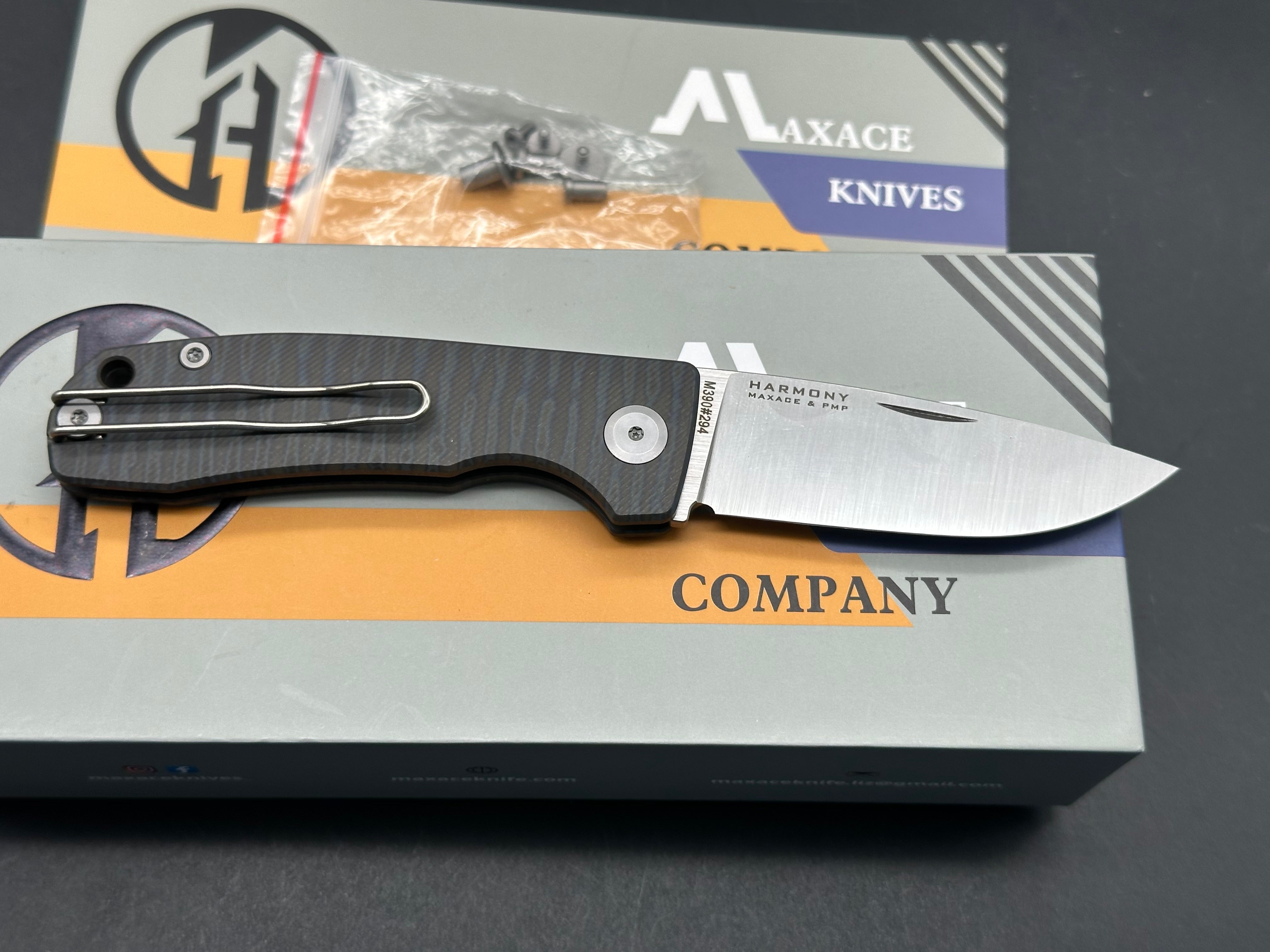 Maxace & PMP Knives Harmony Slip Joint Knife Flamed Titanium (3" Satin)