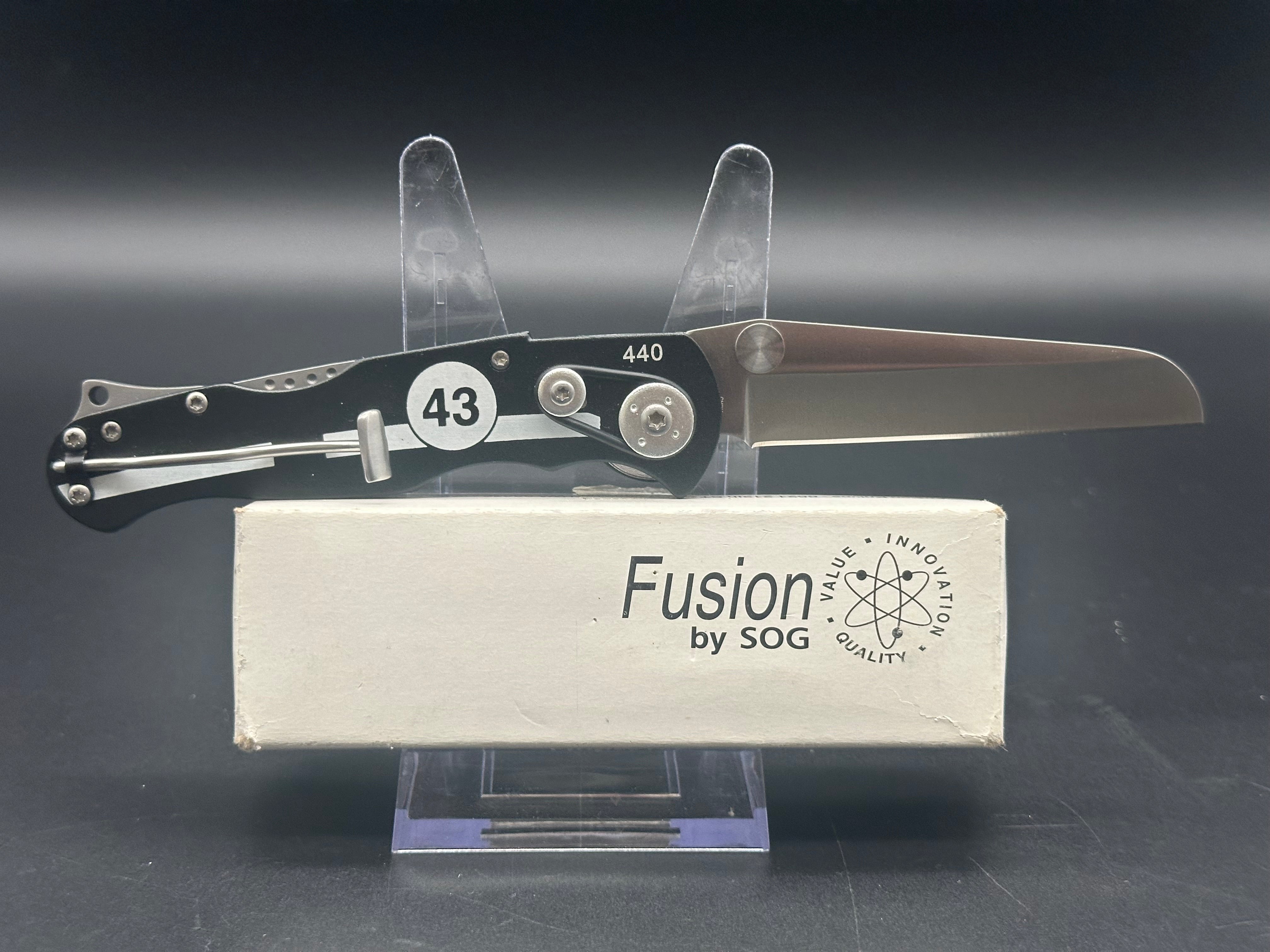 SOG Fusion Muscle Car Lockback Theme Knife 3-1/8" Blade - F05