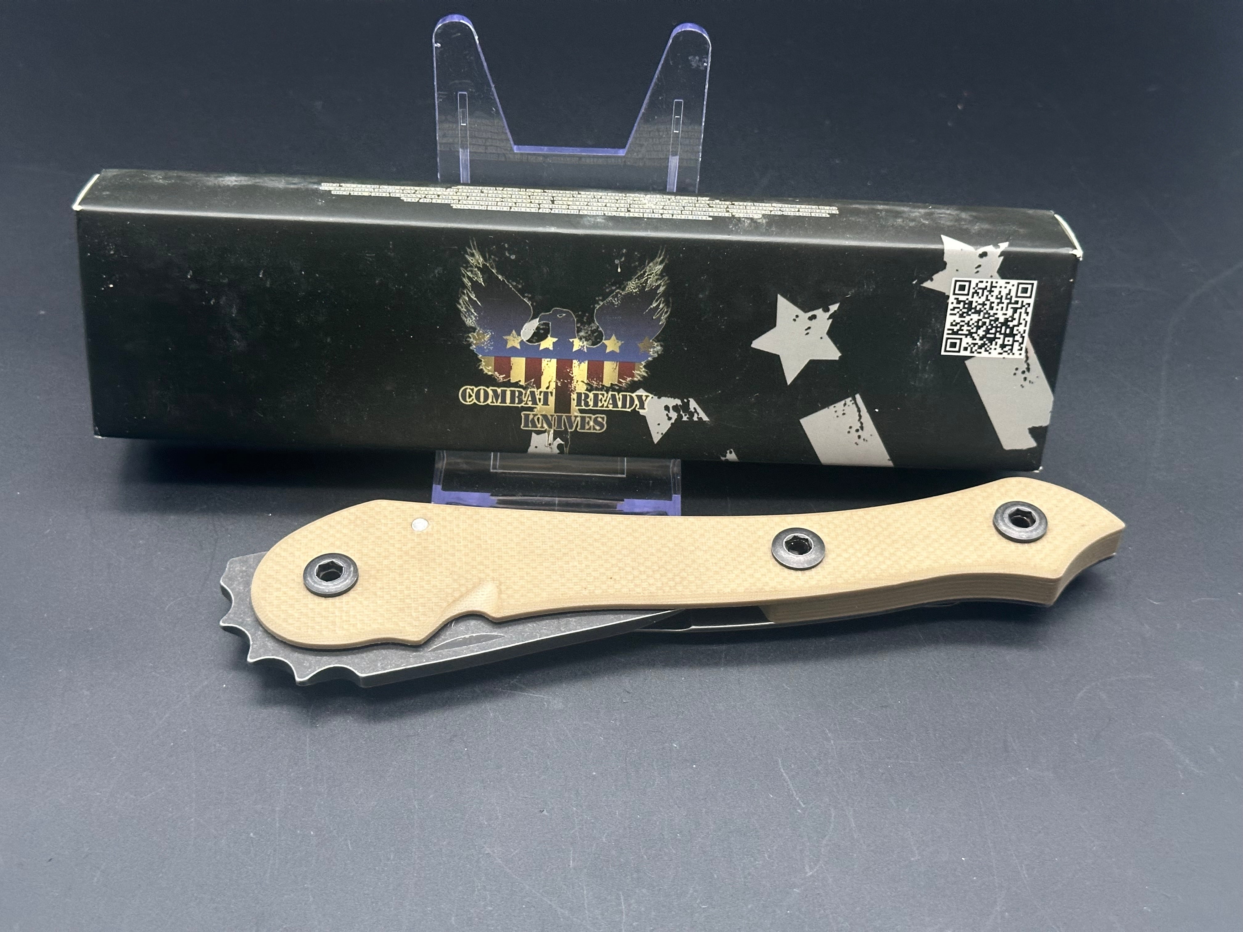 Combat Ready Knives E.D.A. Every Day Axe Tan G-10 (2.5" Black) CBR-200C