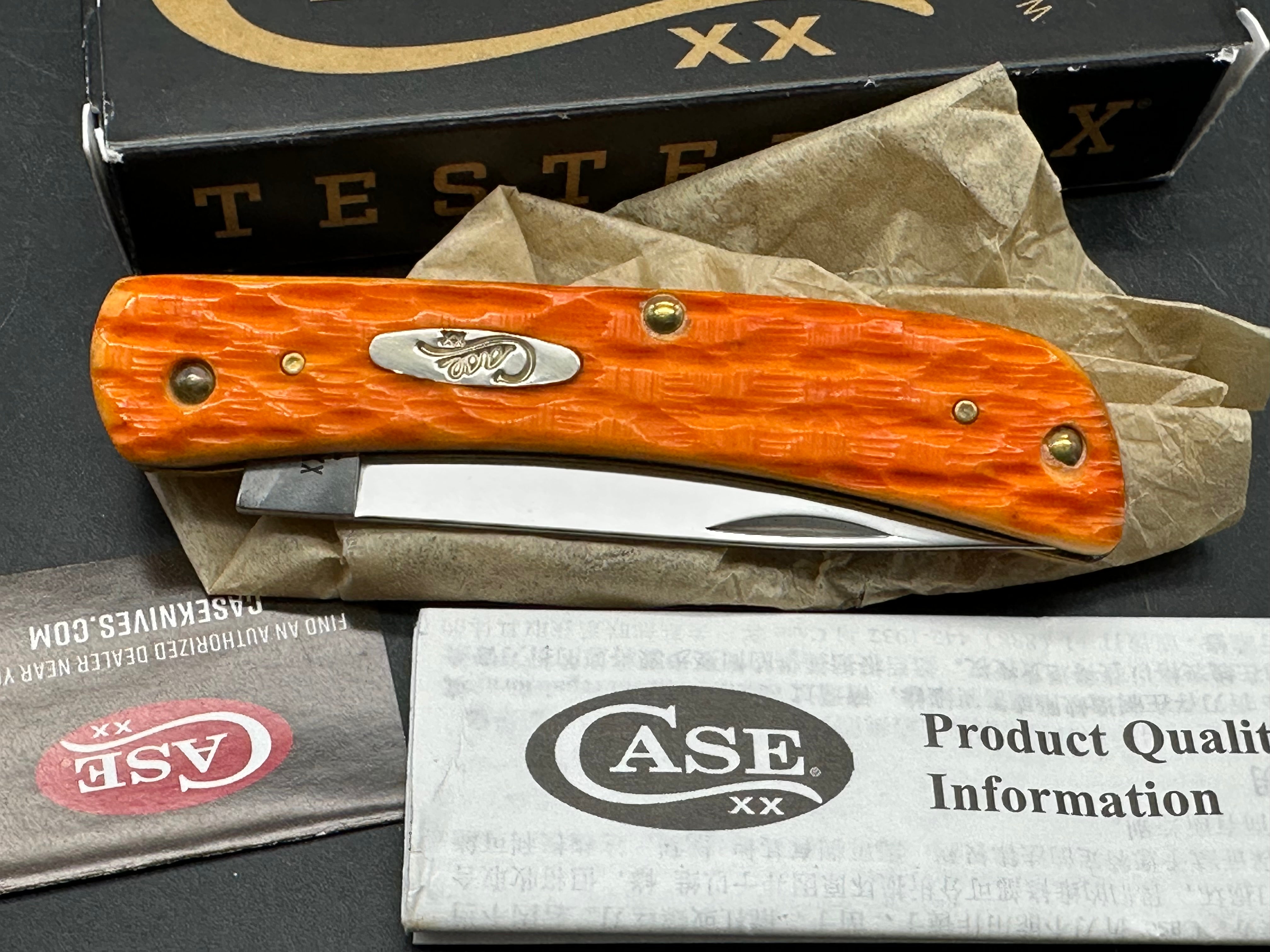 Case Sodbuster Jr persimmon orange bone stainless steel