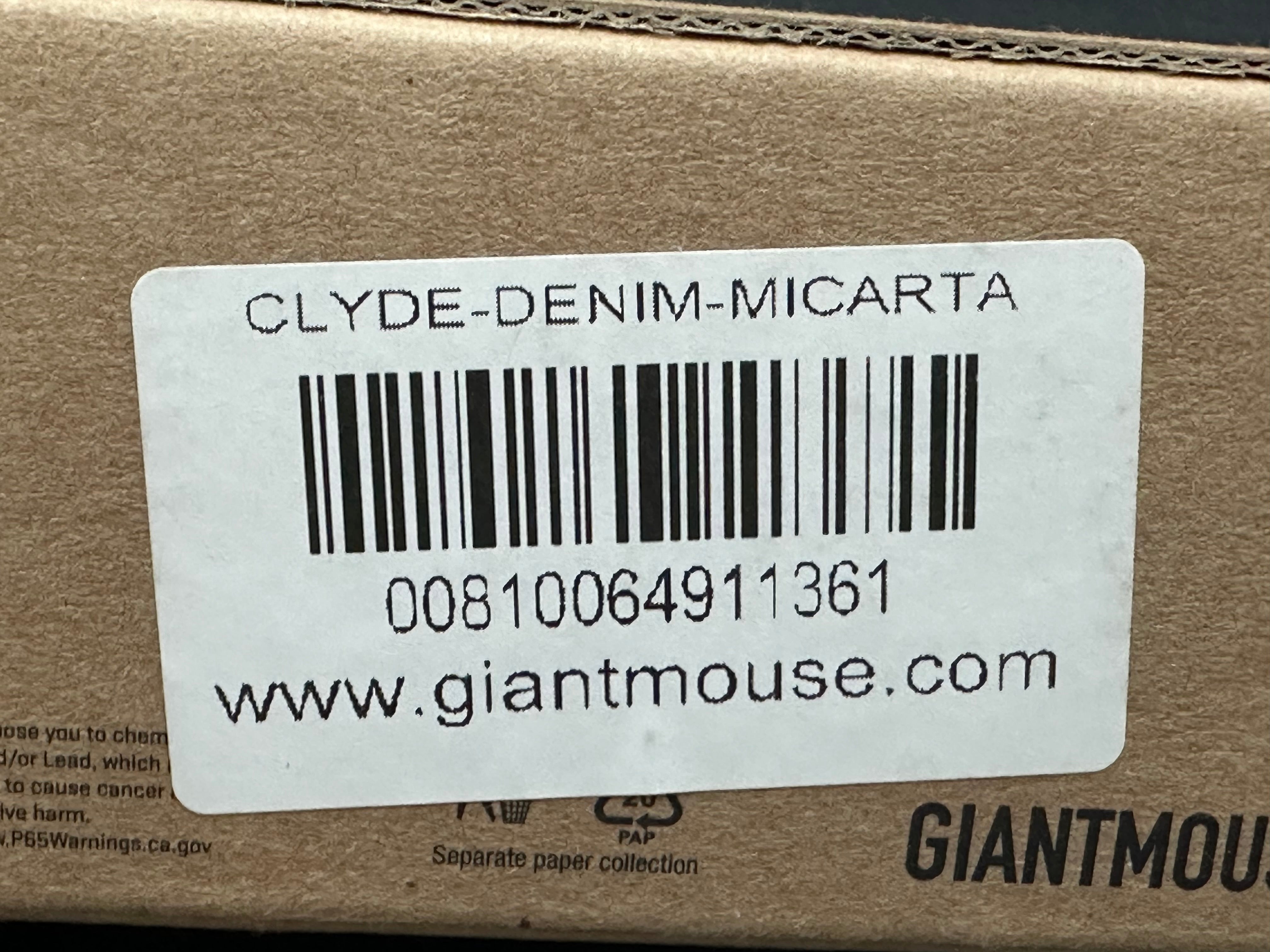 GiantMouse Vox/Anso ACE Clyde Liner Lock Knife Denim Micarta/Brass (3" Satin)