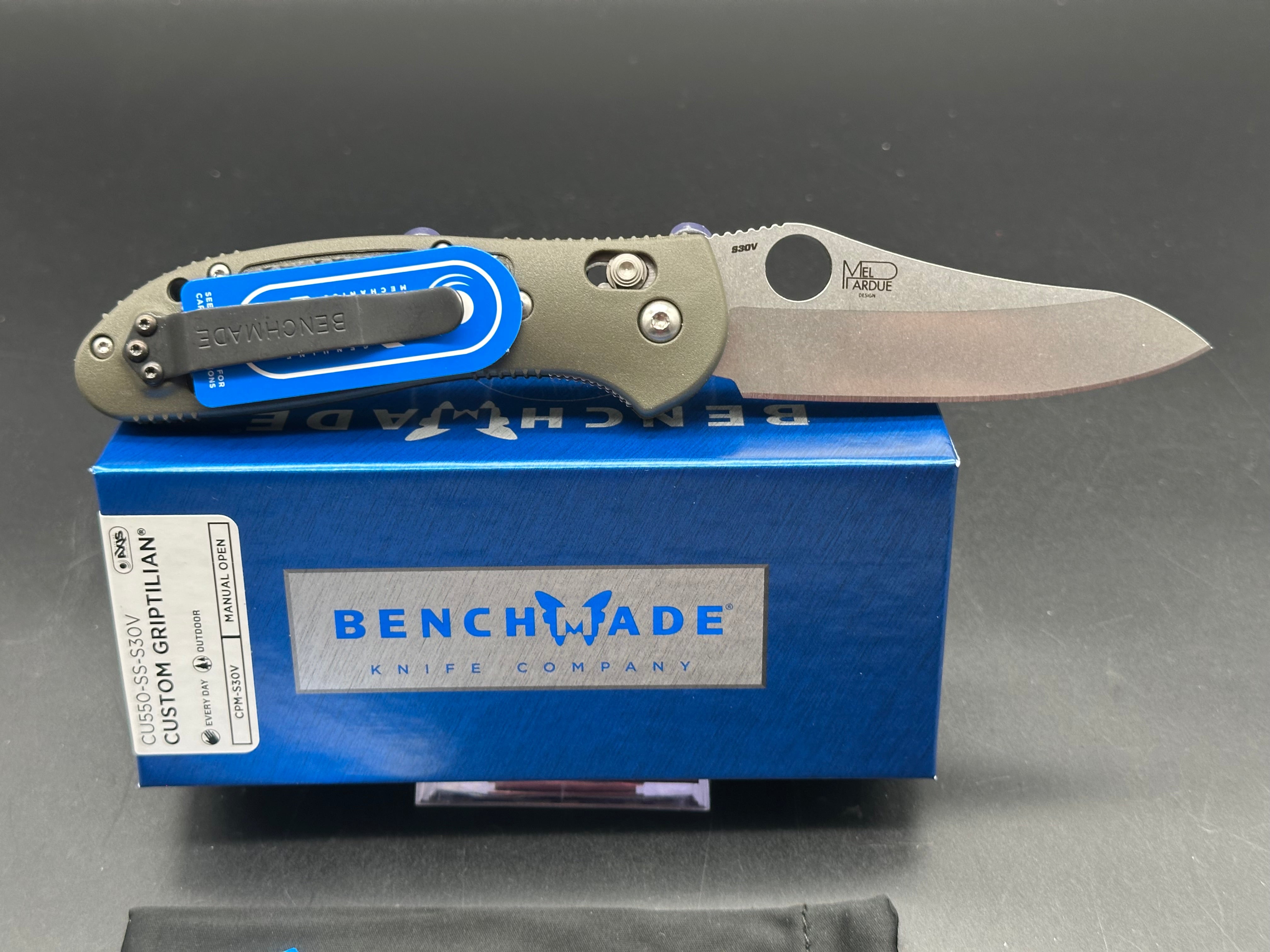 Benchmade Griptilian Custom, 3.45" S30V Sheepsfoot Blade with OD Green GFN Handle