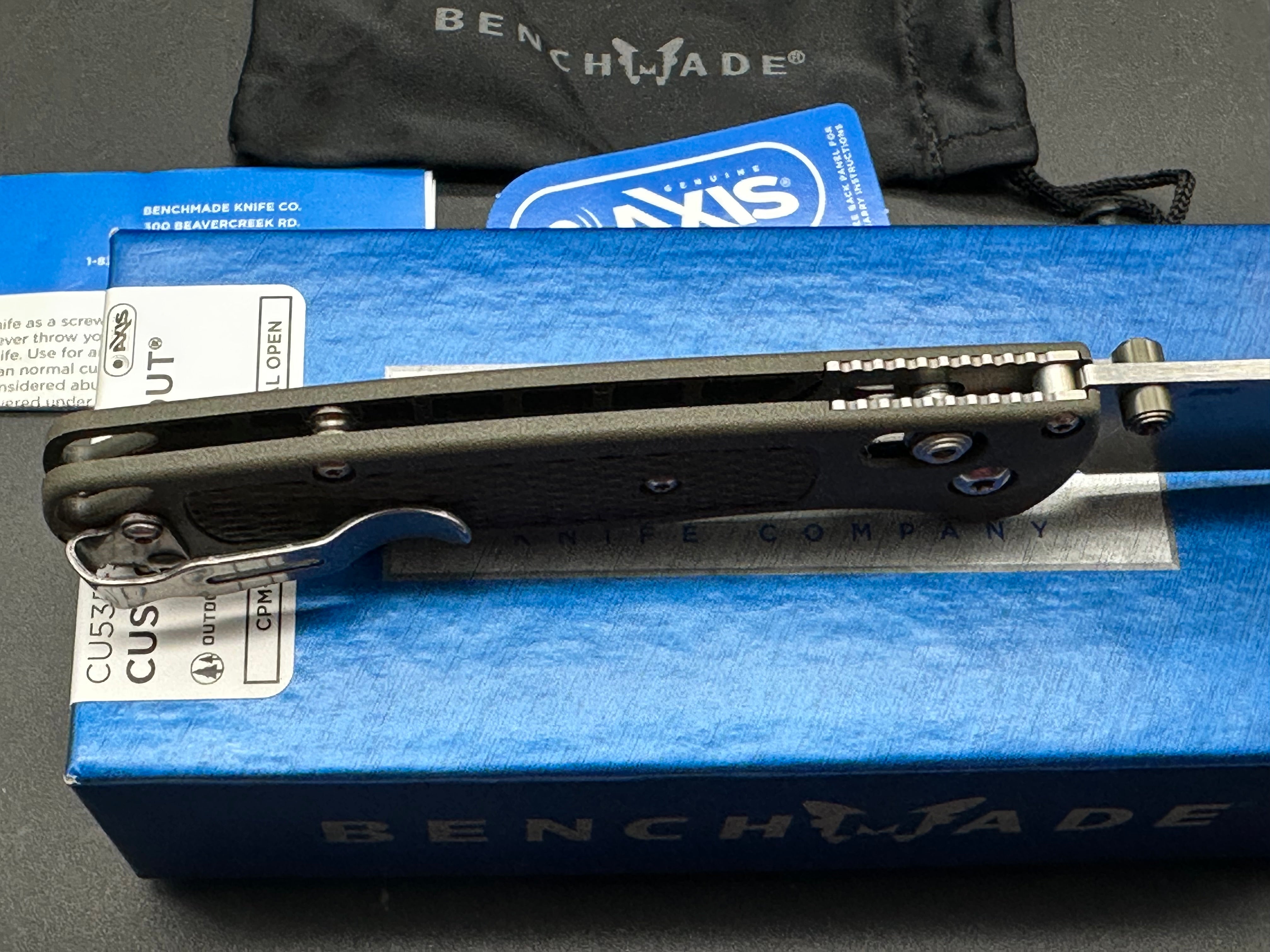 Benchmade Bugout (Custom), 3.24" S30V Drop Point Blade with OD Green Grivory Handle