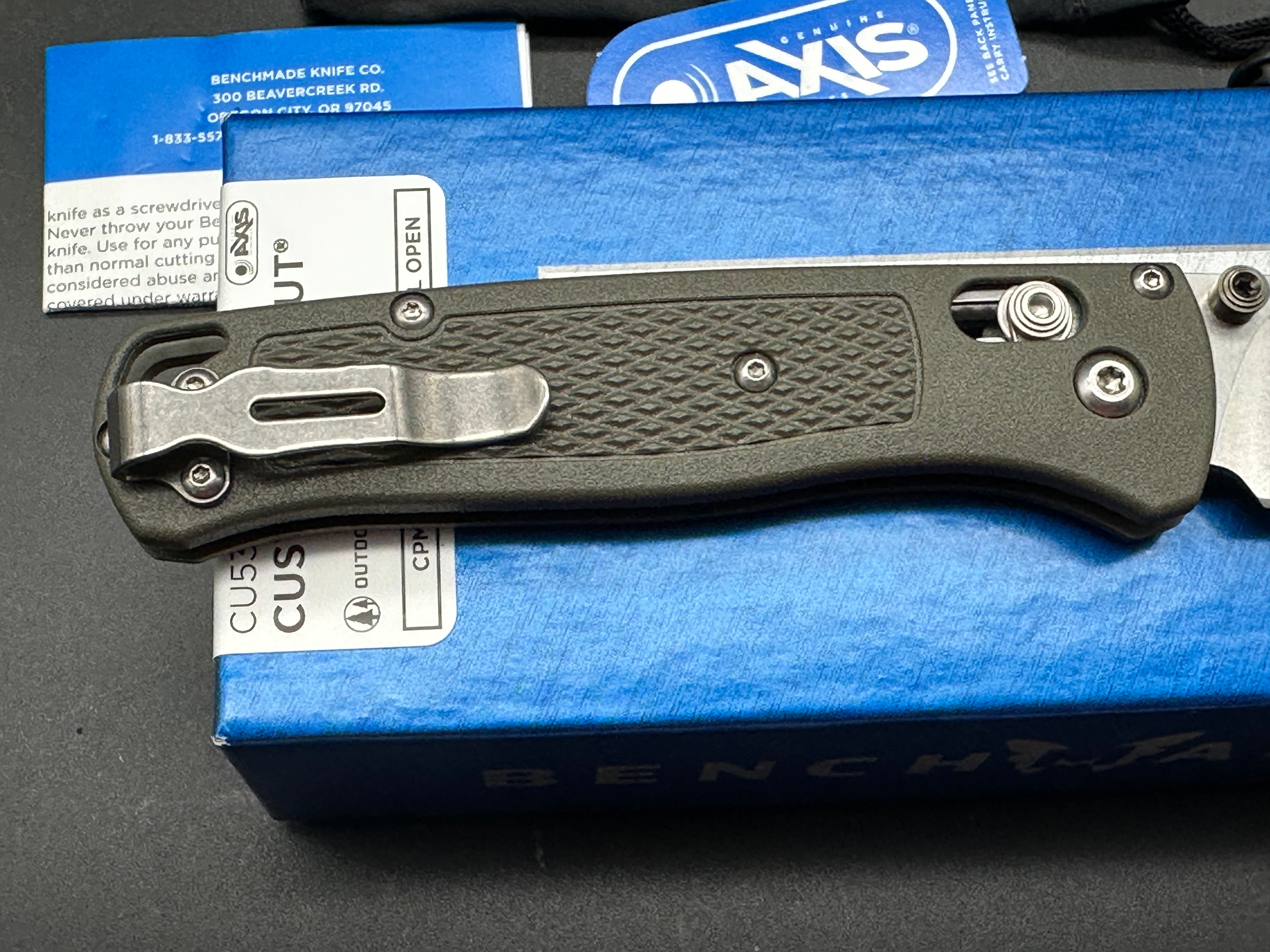 Benchmade Bugout (Custom), 3.24" S30V Drop Point Blade with OD Green Grivory Handle