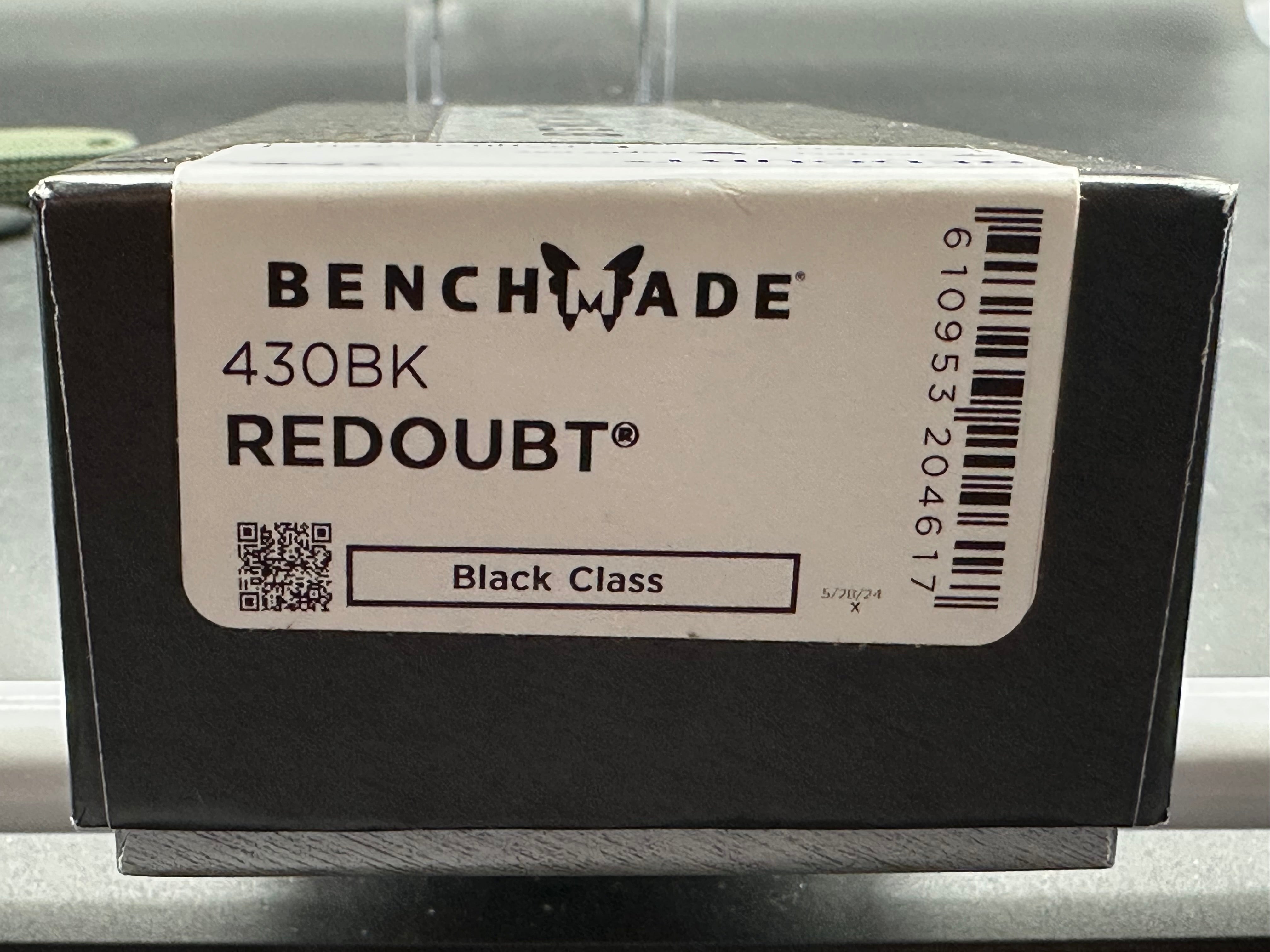 Benchmade Redoubt, 3.55" CPM D2 Cobalt Black Cerakote Blade with Custon AWT OD Green Aluminum Scales