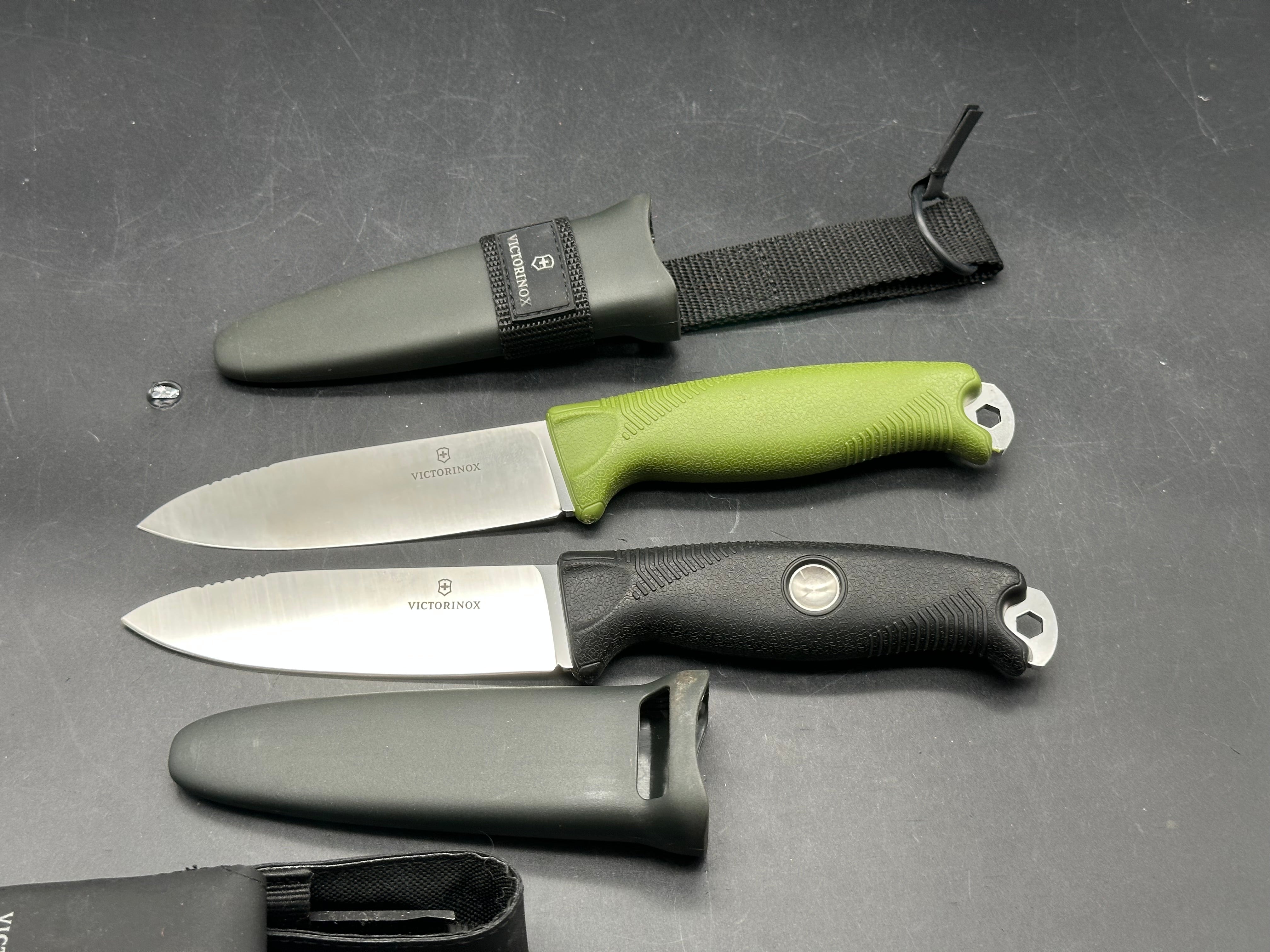 Victornox Ventures fixed blade knives (both knives are shown)